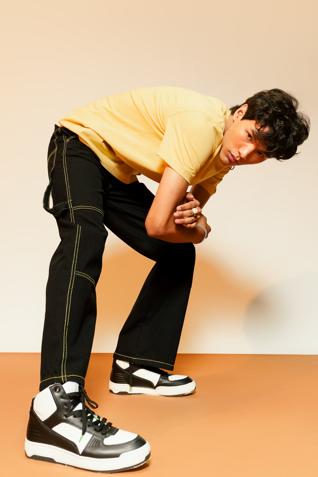 BLACK CONTRAST MEN'S CARGO