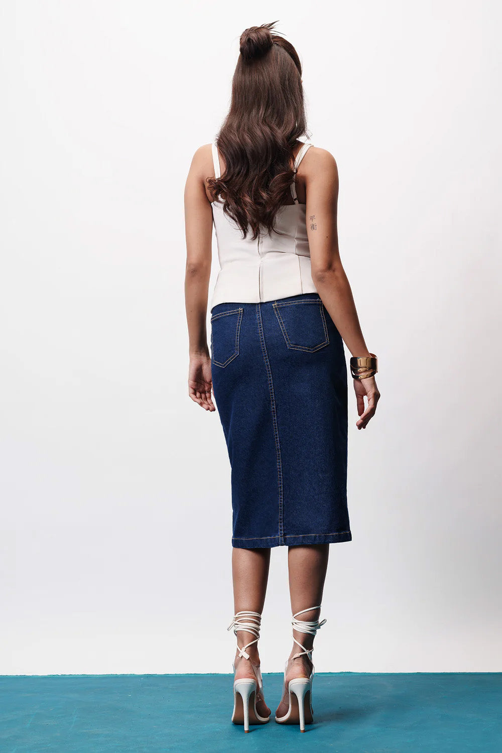 Modern Blue Women's Denim Bodycon Skirt