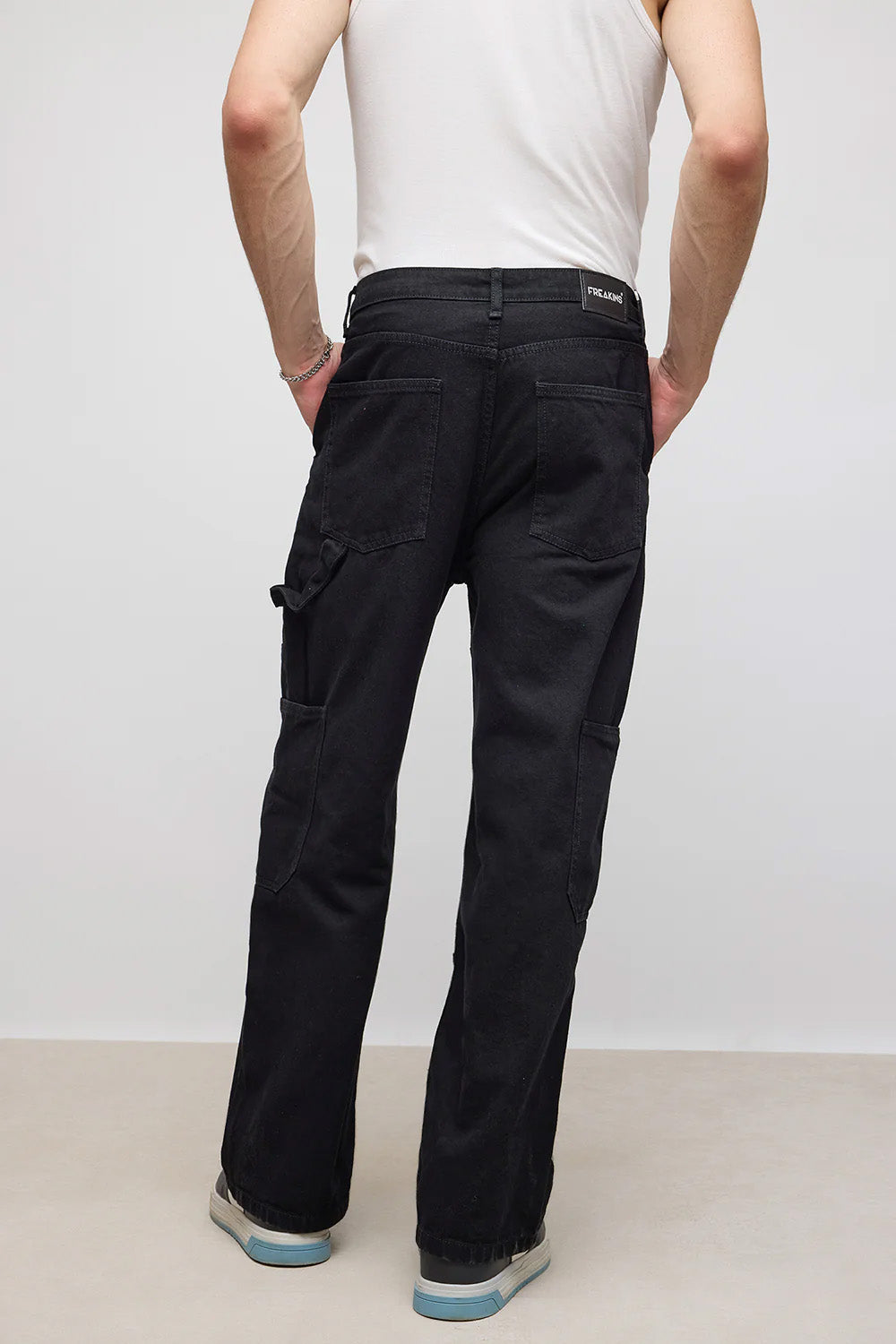 Noir Pocket Men's Straight Jeans