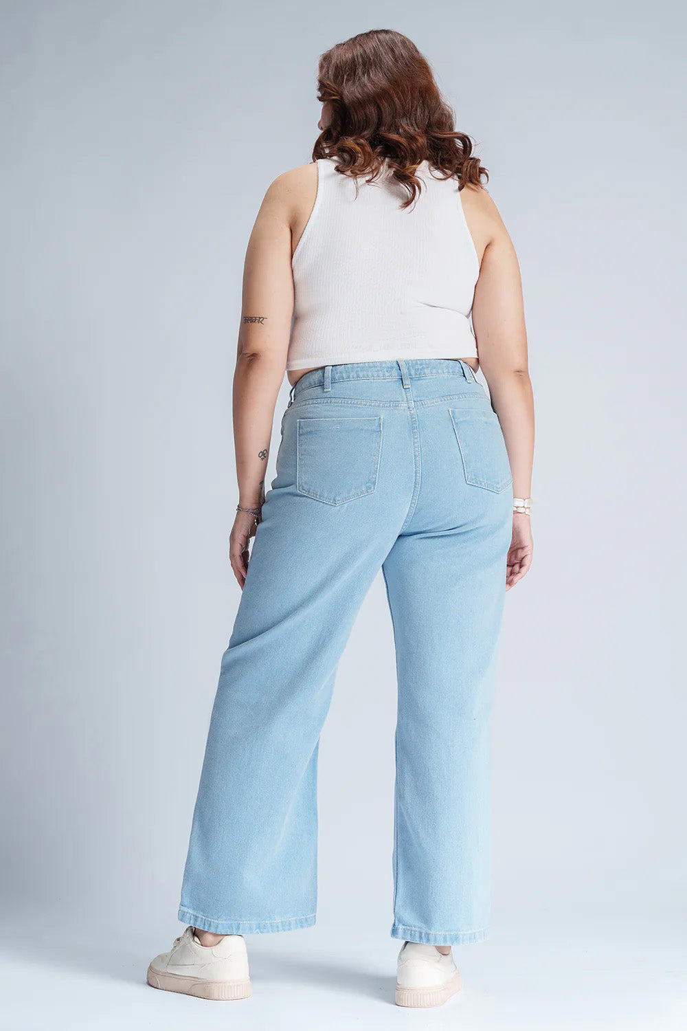 Ocean Mist Distressed Curve Straight Fit Jeans