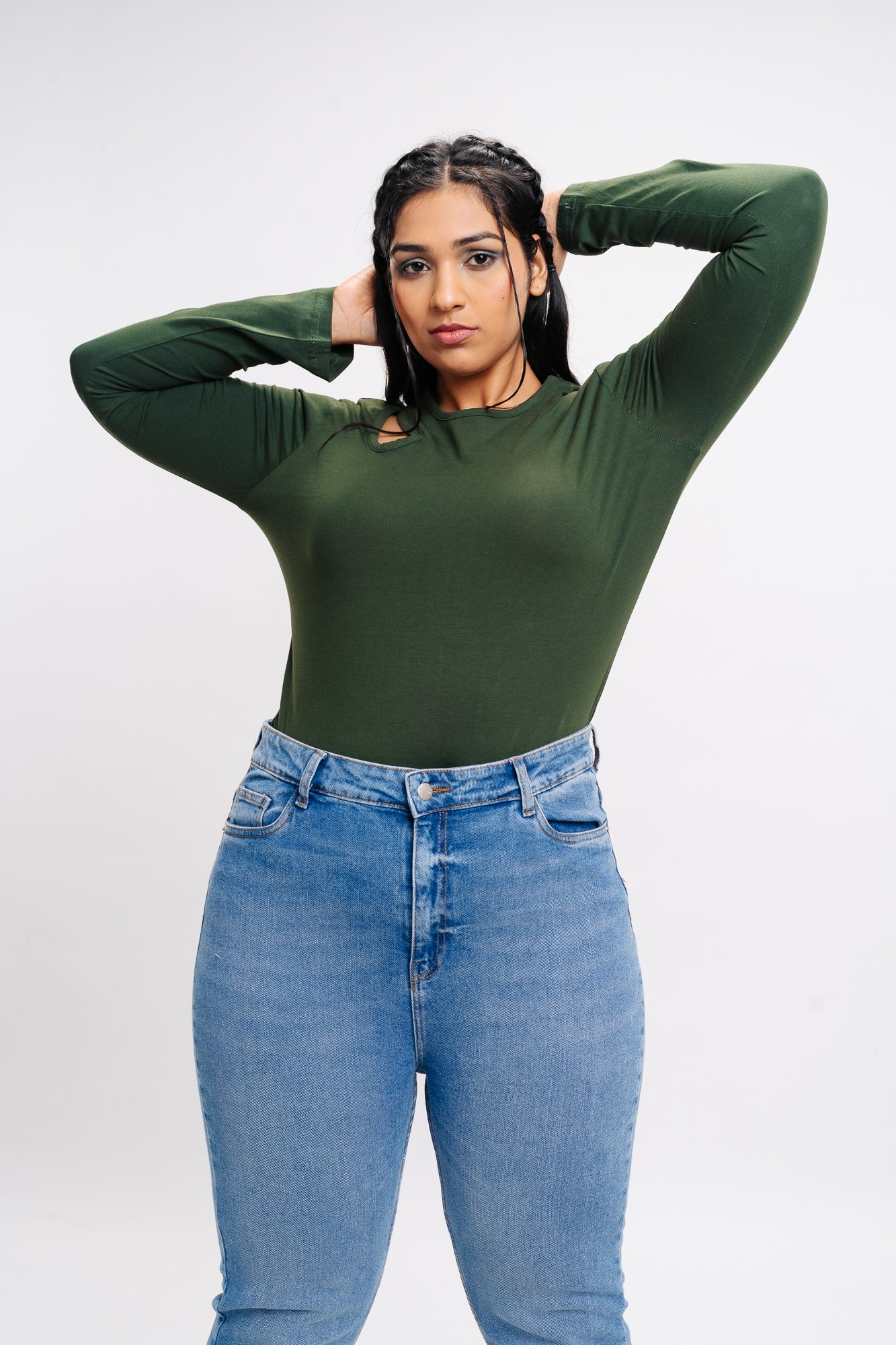 Olive Cut Shoulder Top