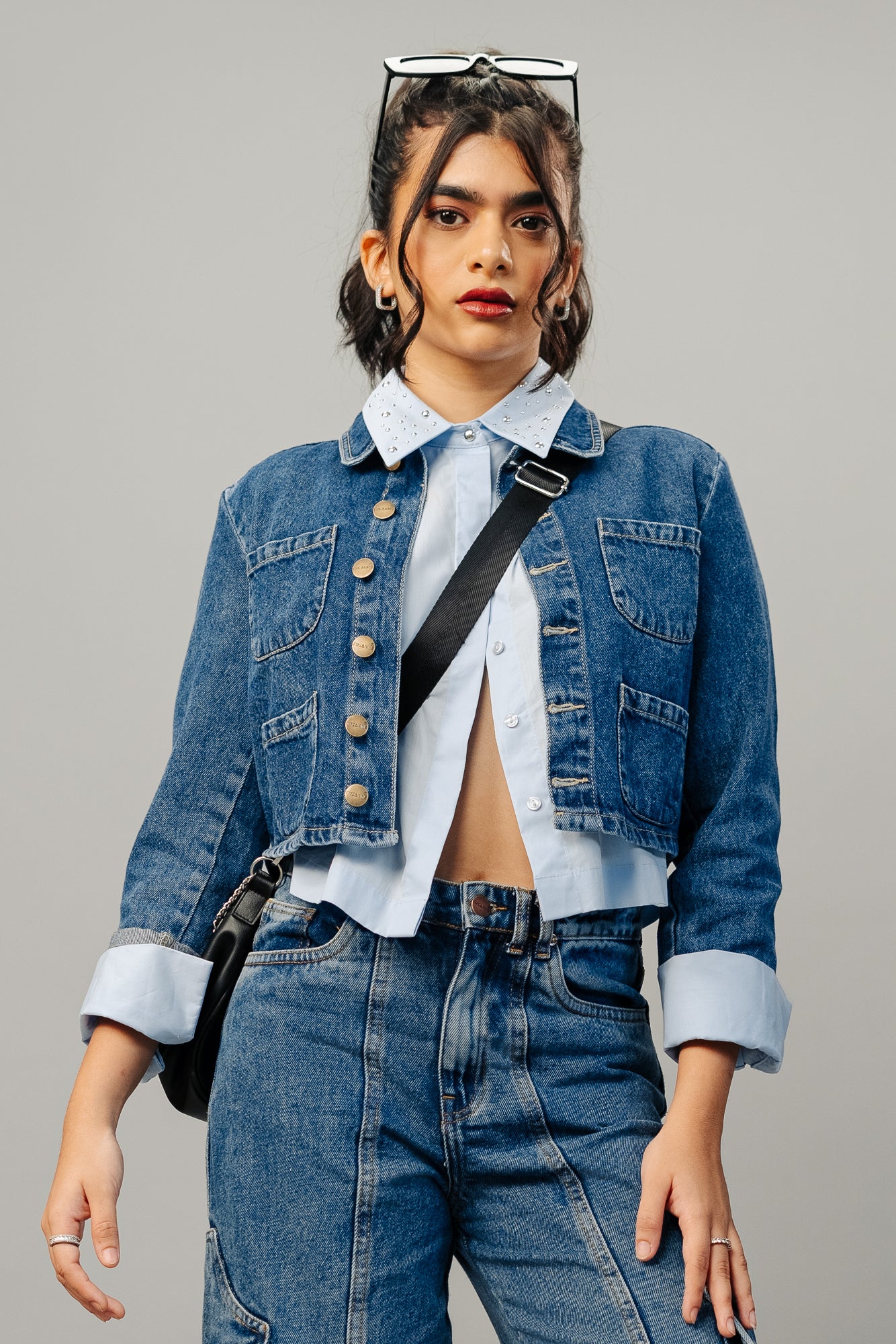 MULTI POCKET INDIGO SHACKET