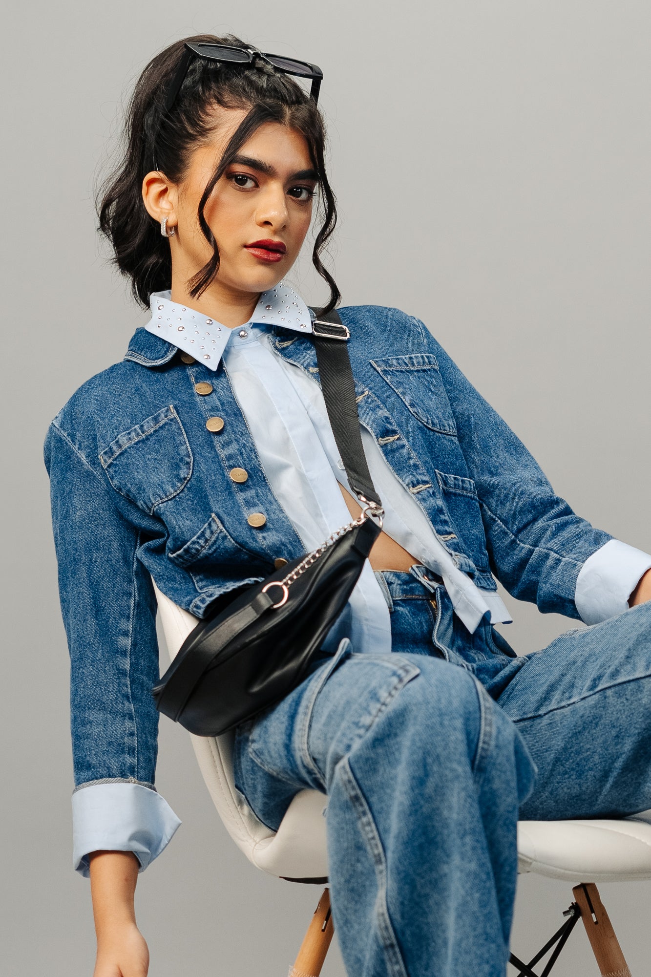 MULTI POCKET INDIGO SHACKET