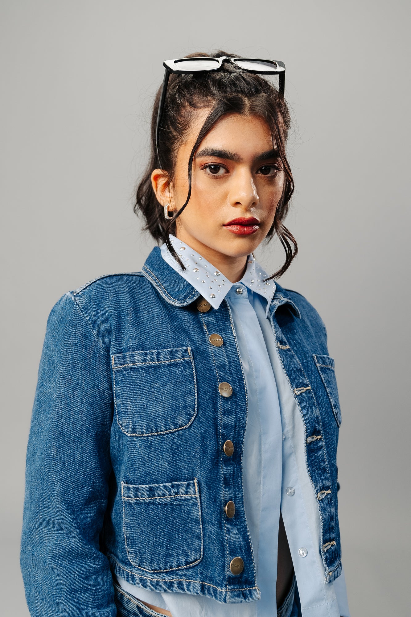 MULTI POCKET INDIGO SHACKET