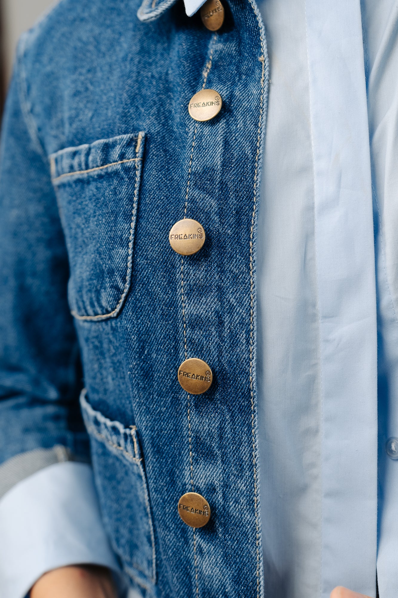 MULTI POCKET INDIGO SHACKET