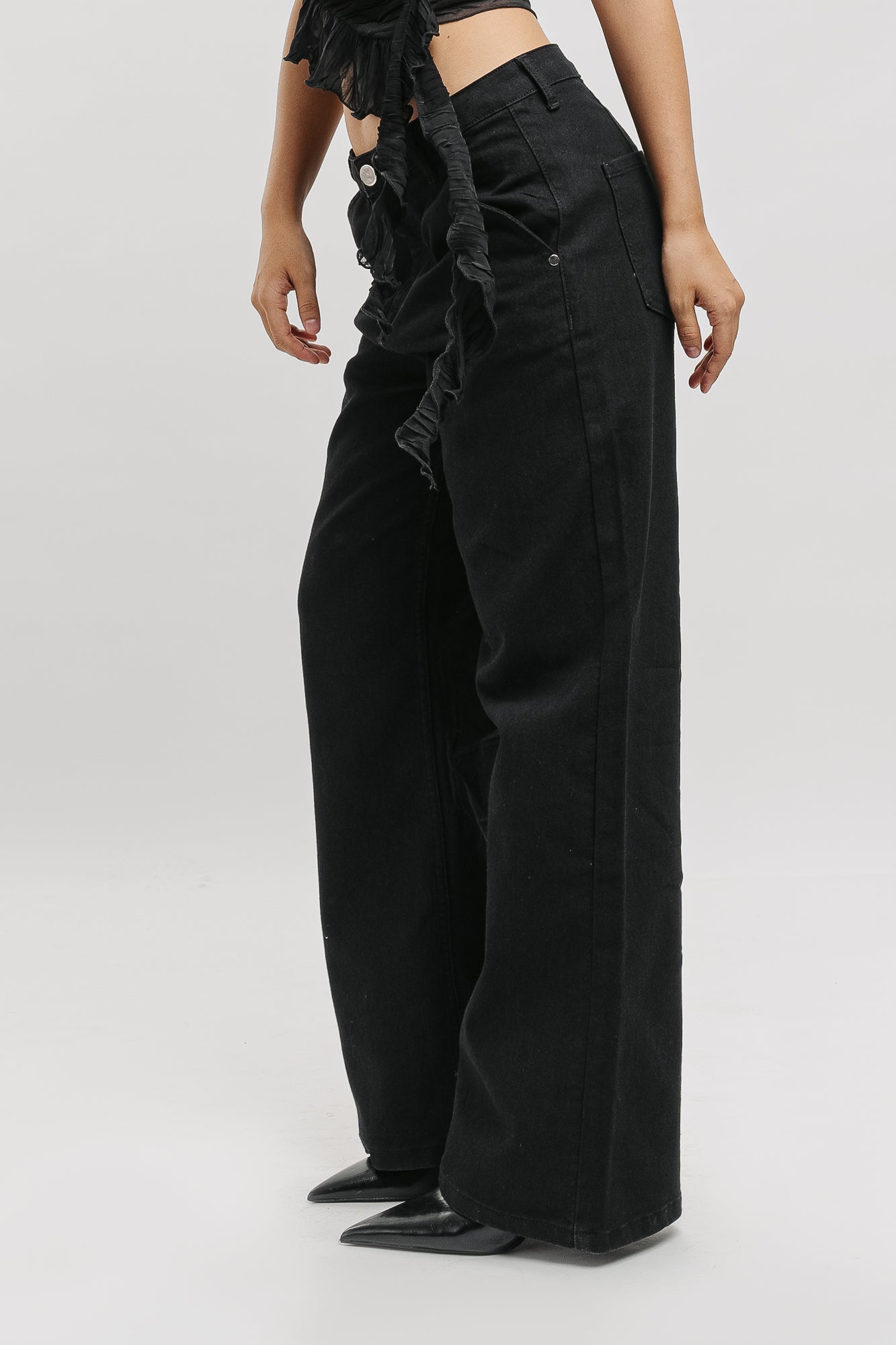 True Black Women's Wide Jeans