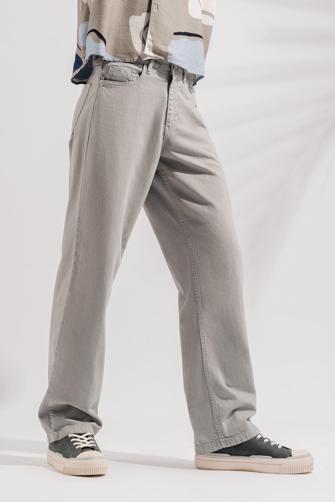 Light Grey Men's Regular Straight Jeans