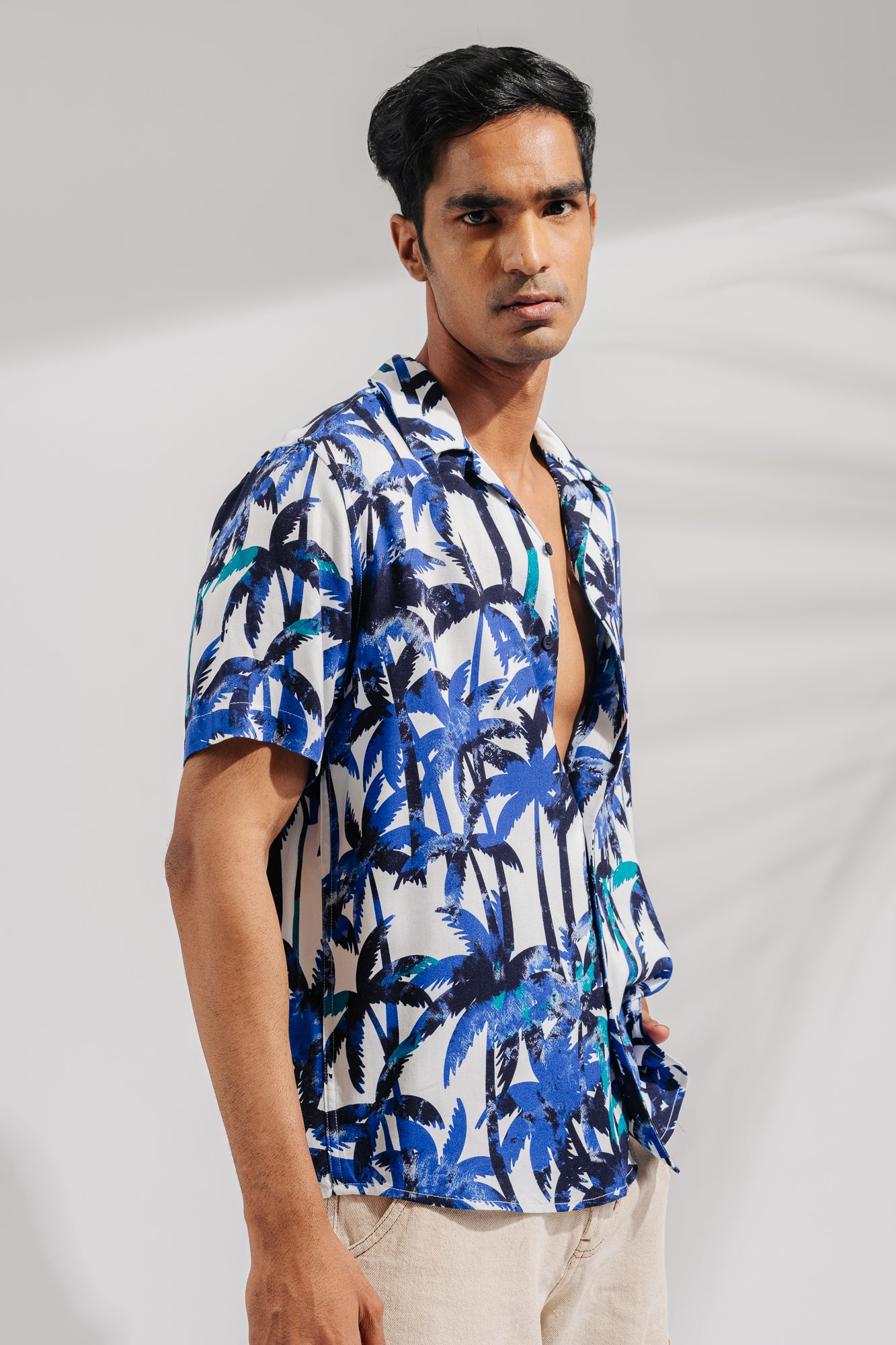 SURF THE WEB PRINT BLUE SHIRT MENS