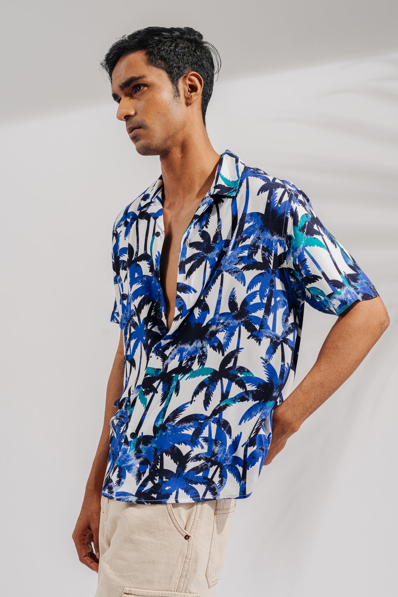 SURF THE WEB PRINT BLUE SHIRT MENS