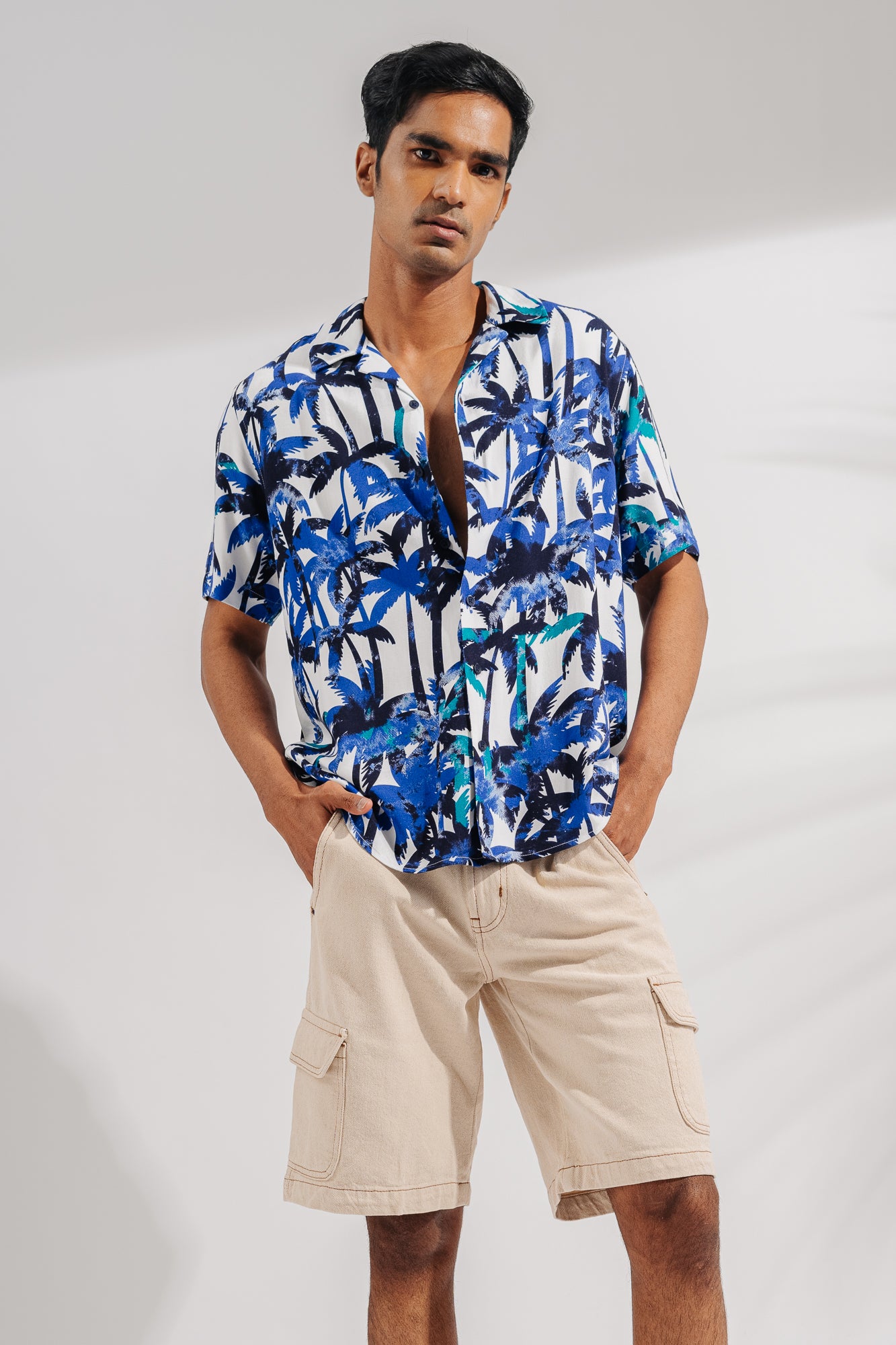 SURF THE WEB PRINT BLUE SHIRT MENS