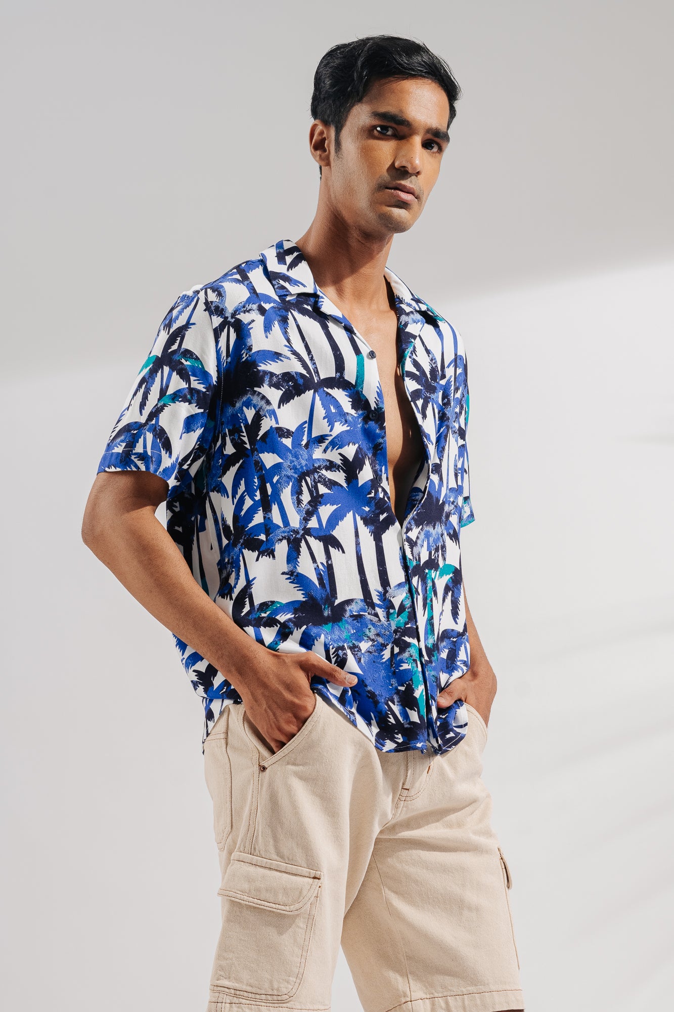 SURF THE WEB PRINT BLUE SHIRT MENS