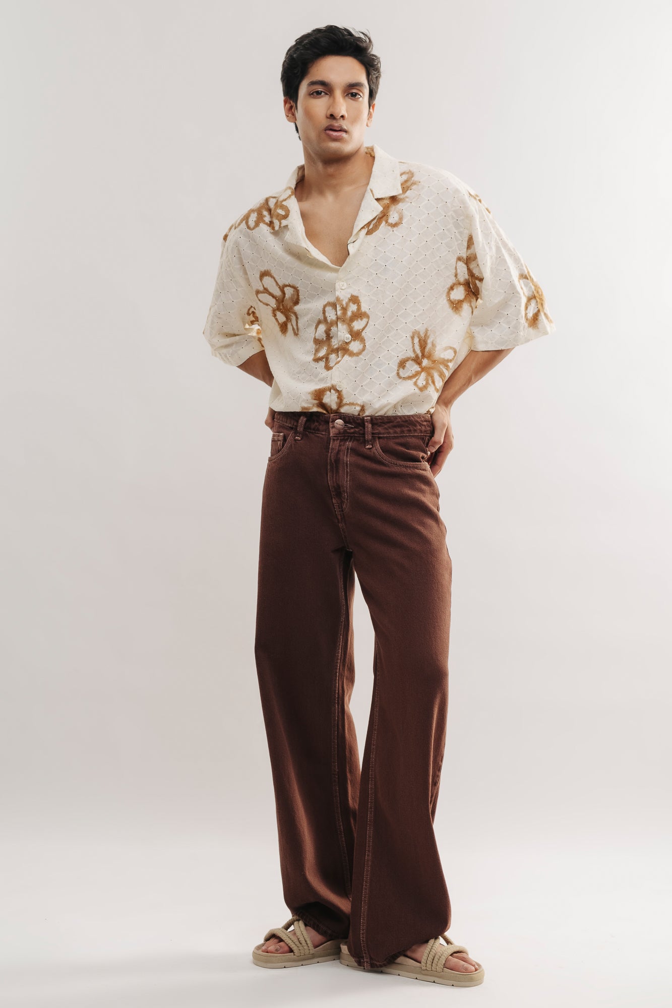 Brown Men's Straight Jeans
