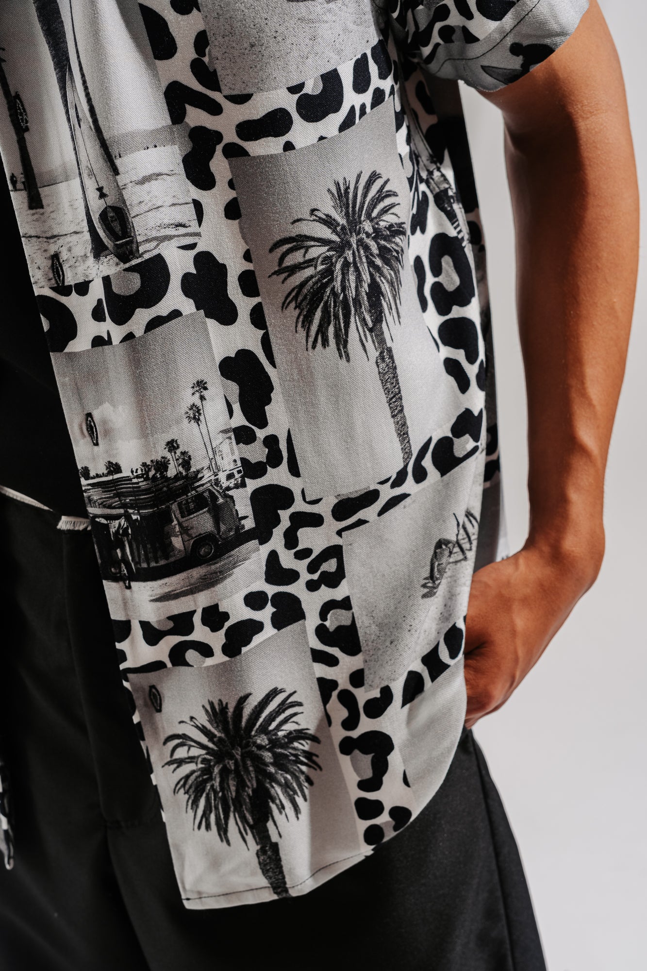 Surf Leopard Print Men's Viscose Shirt