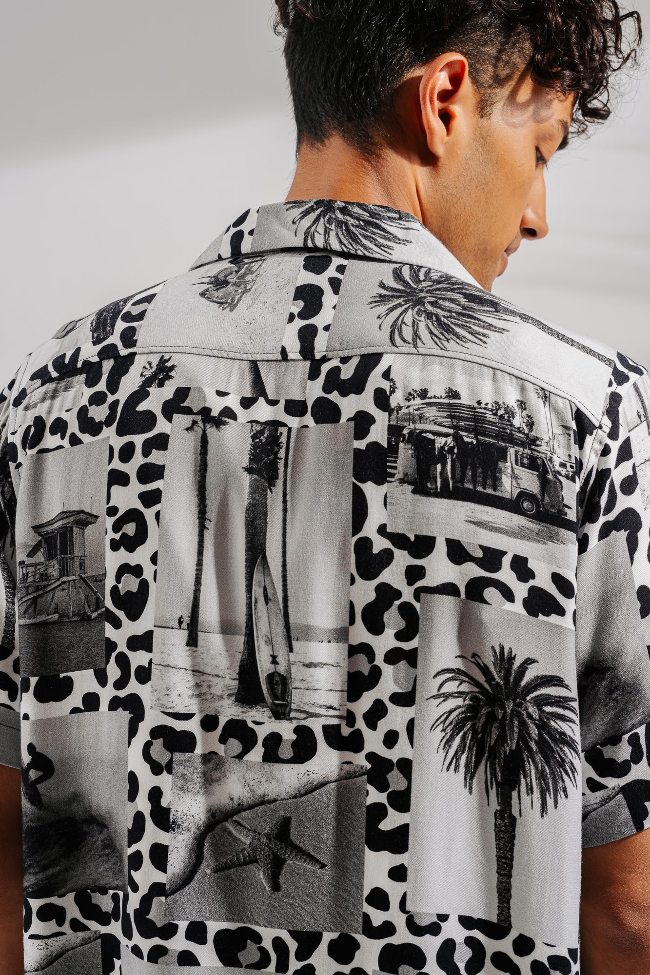 Surf Leopard Print Men's Viscose Shirt