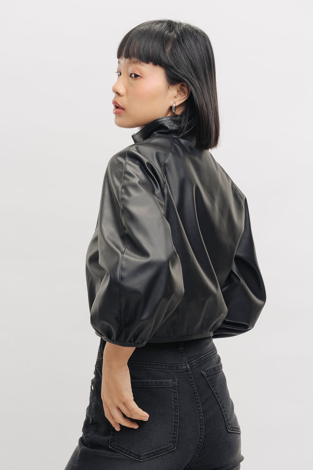 Ying Yang Bomber Crop Jacket