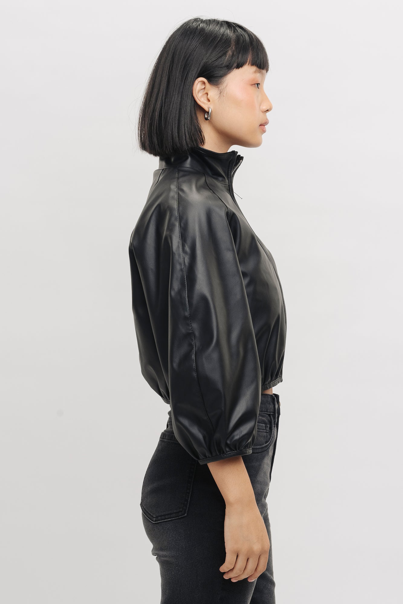 Ying Yang Bomber Crop Jacket