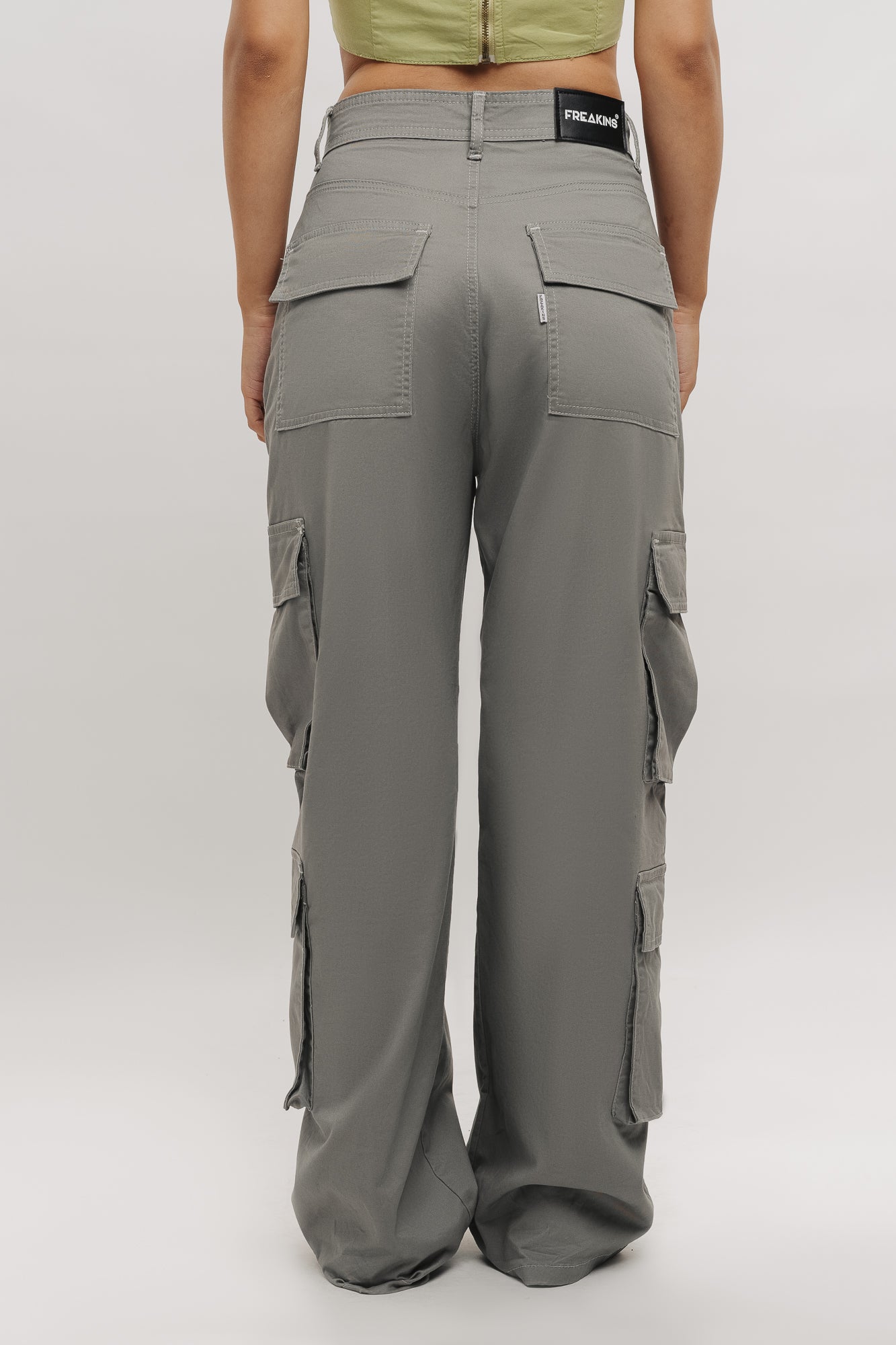 Cloud Dark Grey Women's Baggy Straight Cargo Pants