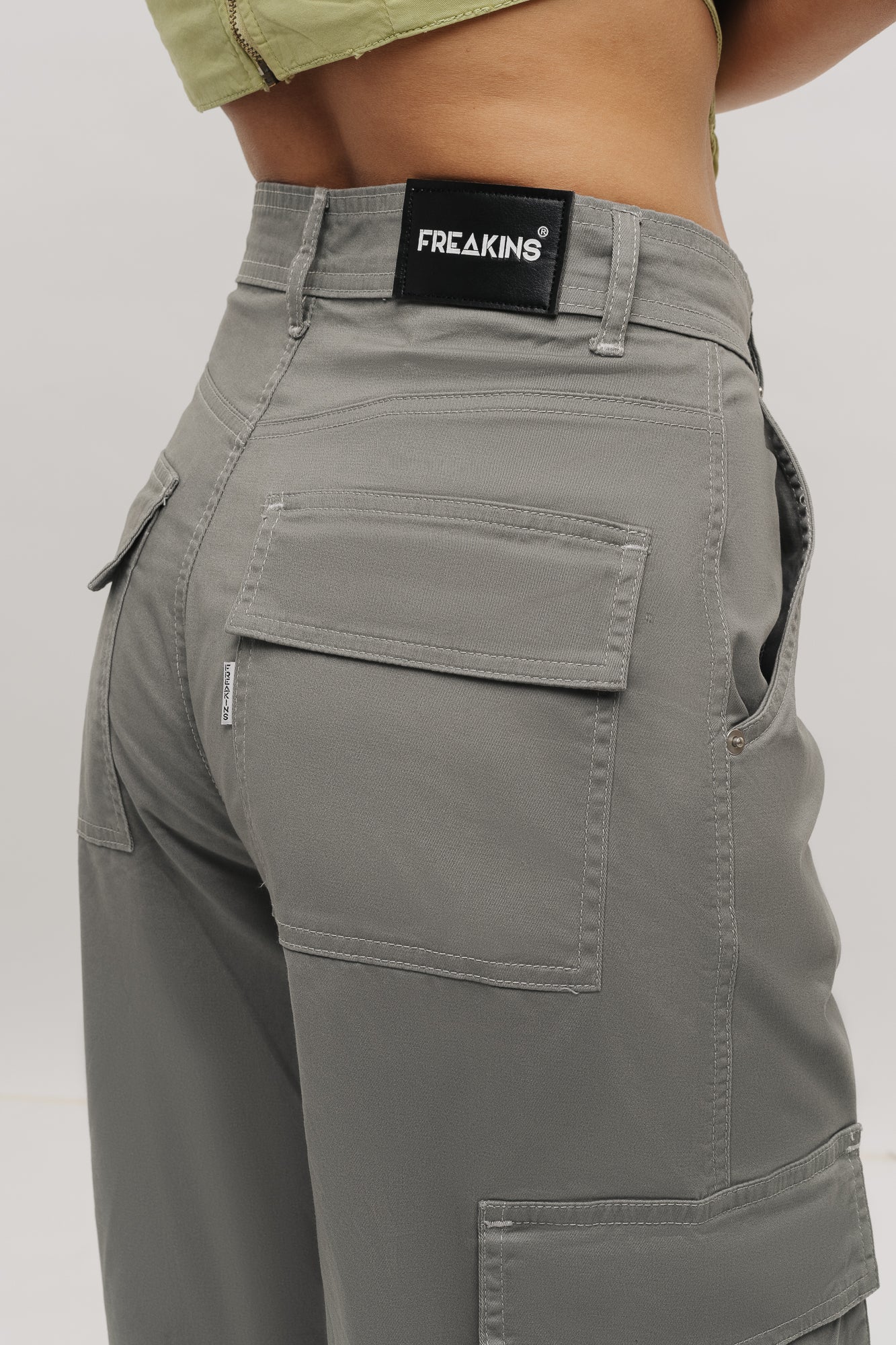 Cloud Dark Grey Women's Baggy Straight Cargo Pants