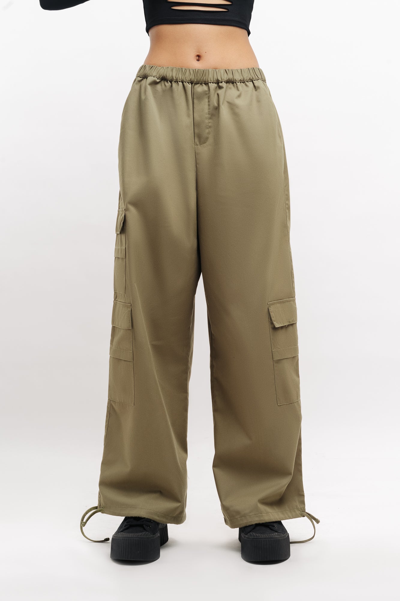 Olive Baggy Pants