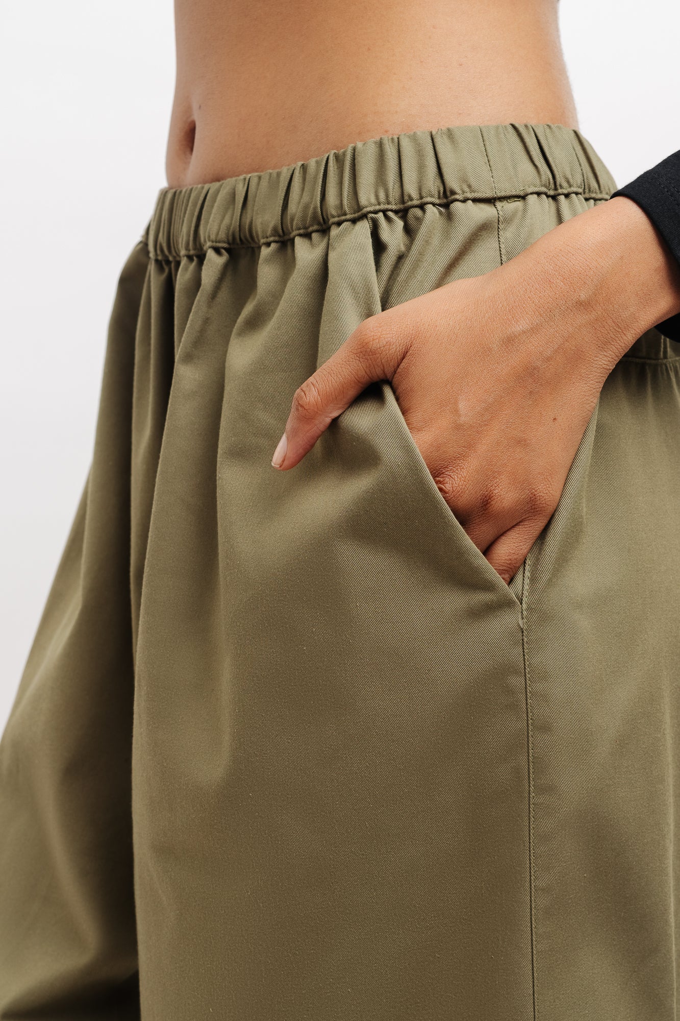 Olive Baggy Pants