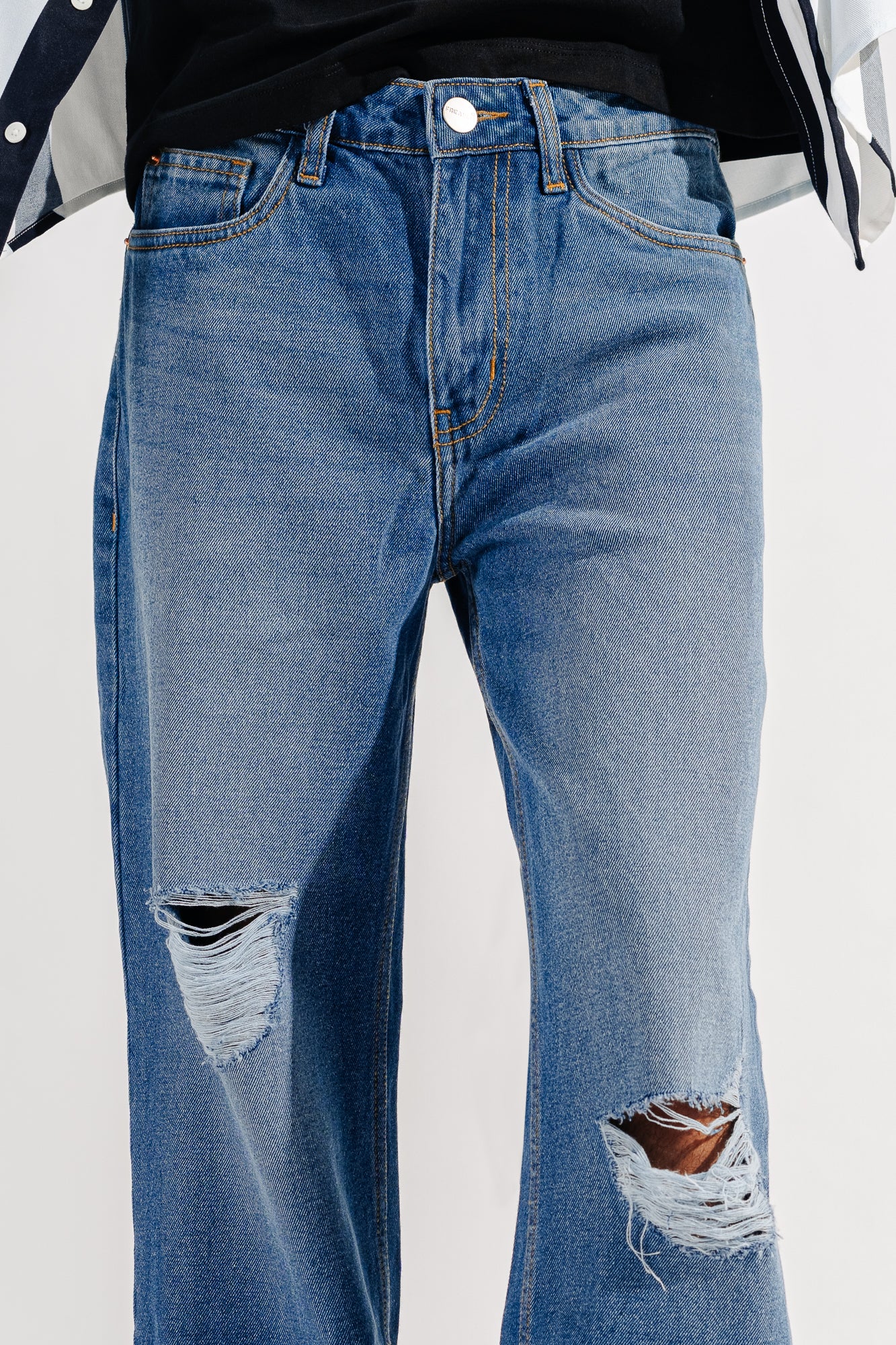 Distressed Wide Men's Jeans