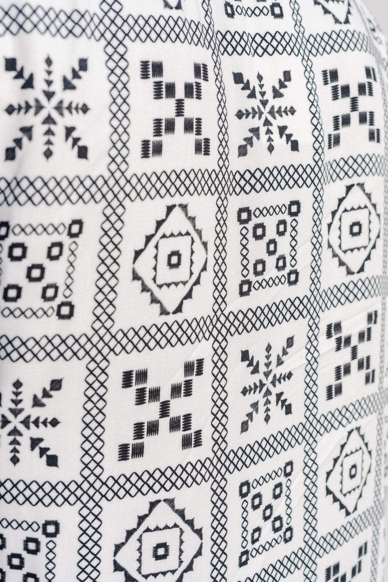 White Printed Men's Viscose Shirt