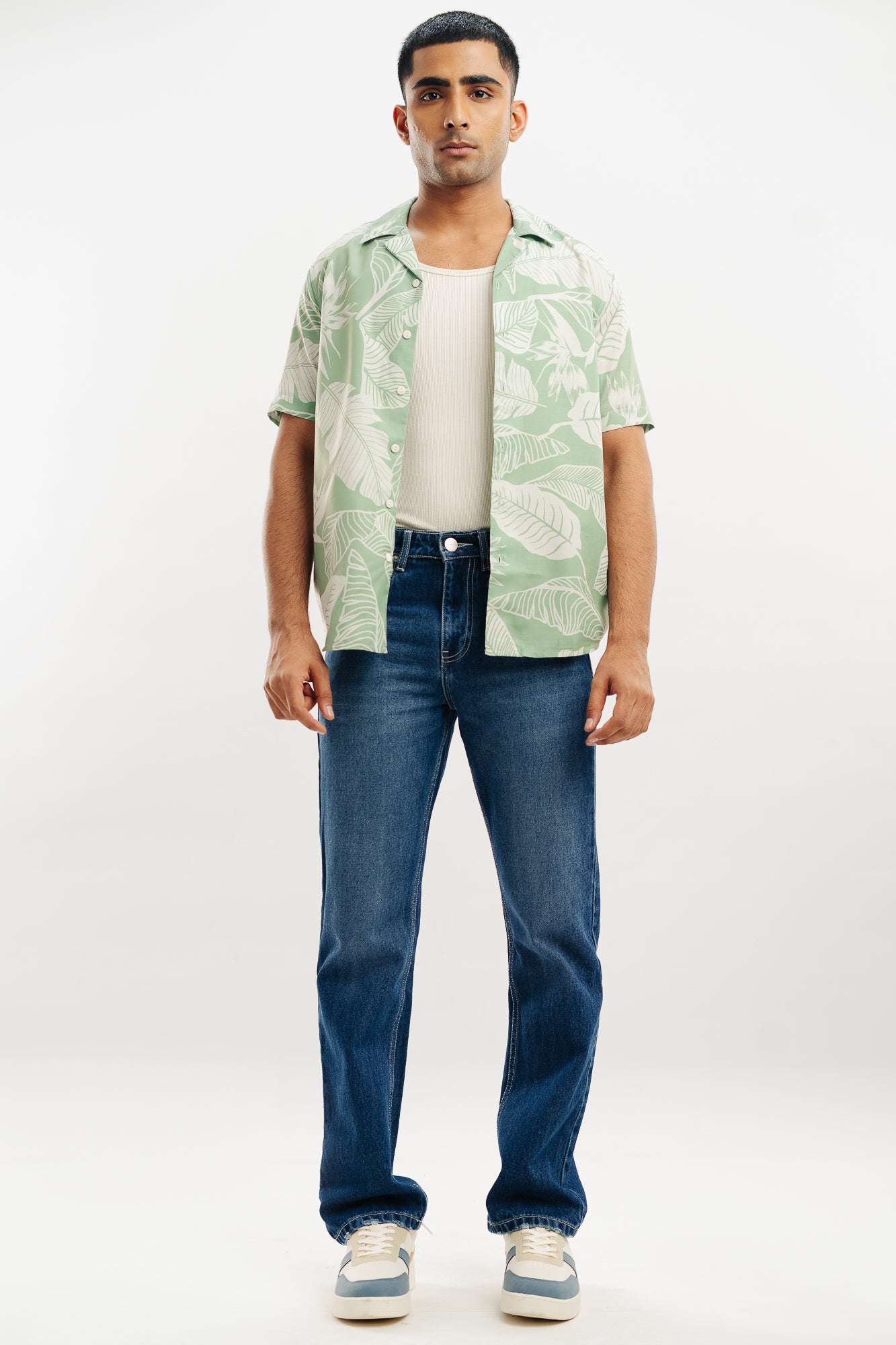 Azure Blue Men's Straight Fit Jeans