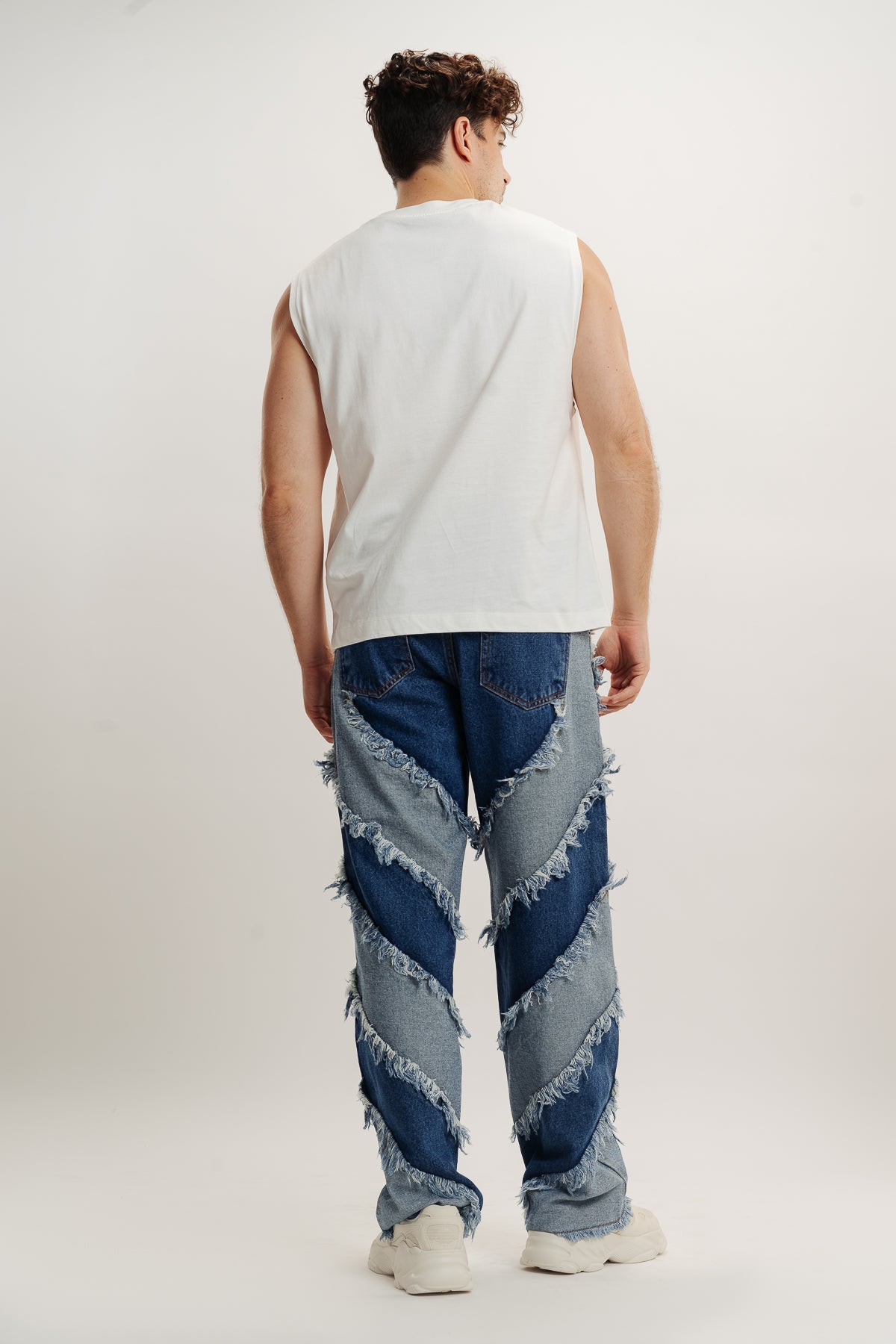 Men's Peeled Blue Straight Jeans