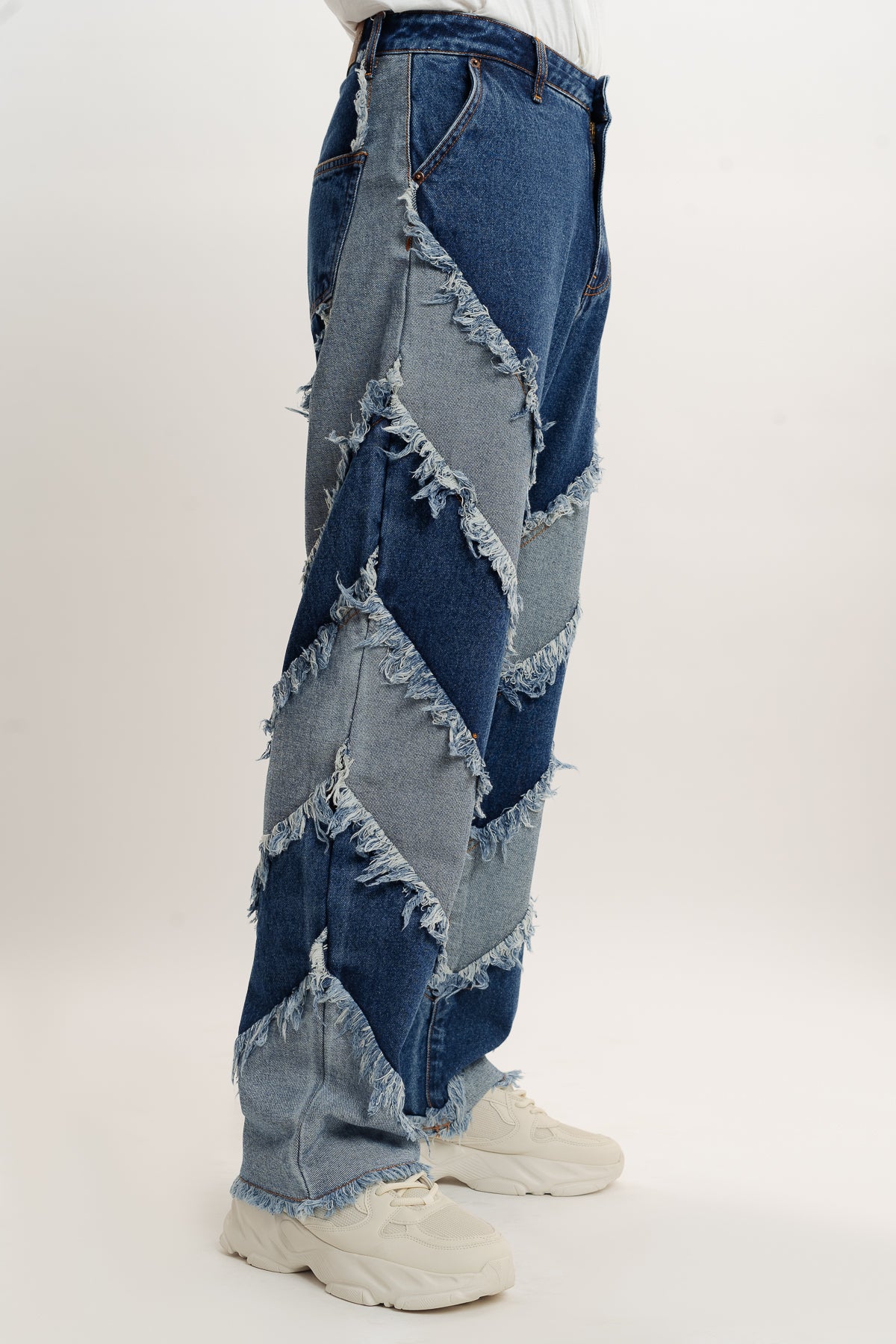 Men's Peeled Blue Straight Jeans