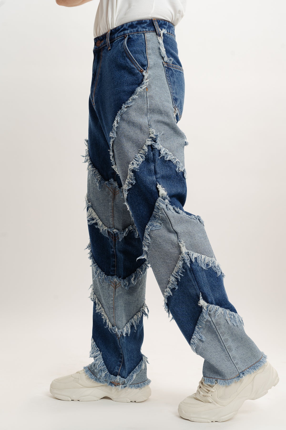 Men's Peeled Blue Straight Jeans