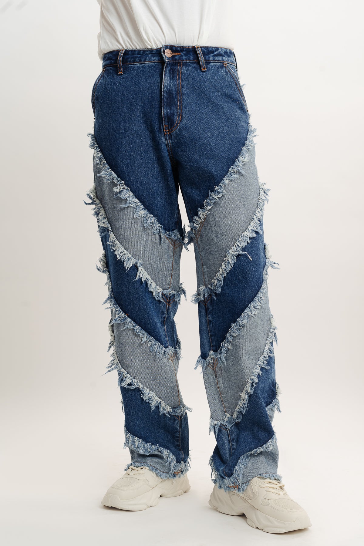 Men's Peeled Blue Straight Jeans