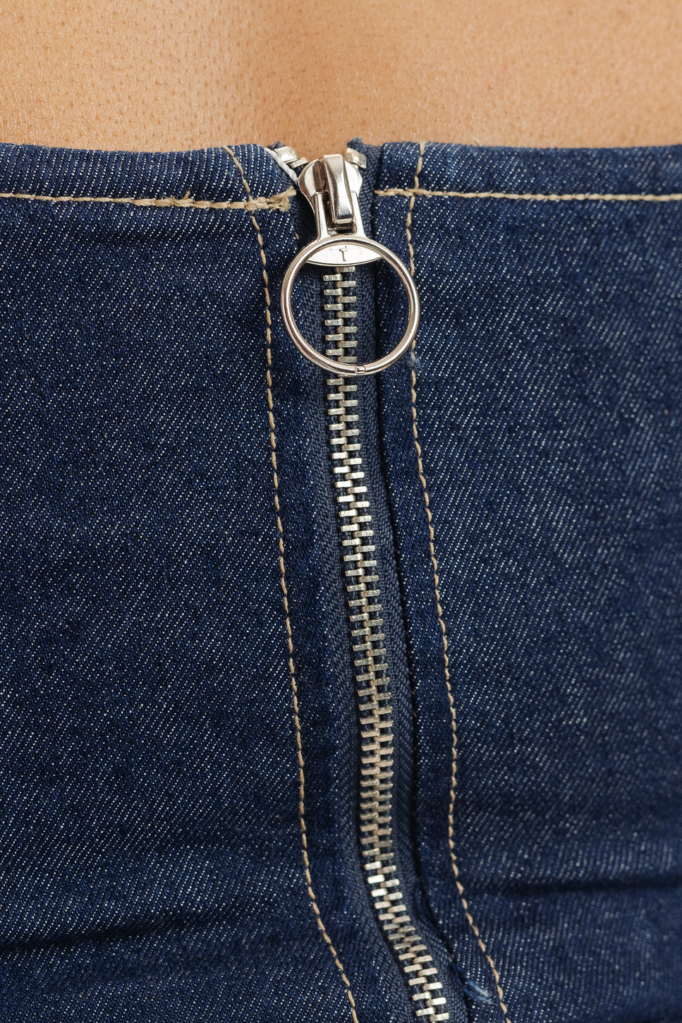 Front Tie Up Indigo Denim Bustier