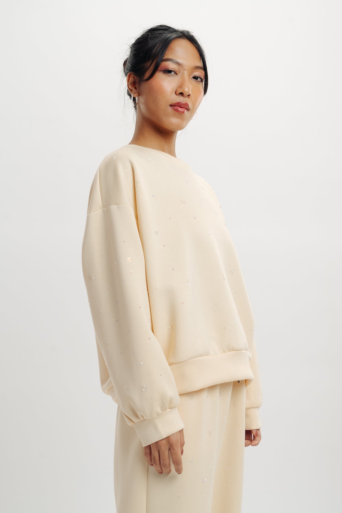 Heart Beige Sweatshirt
