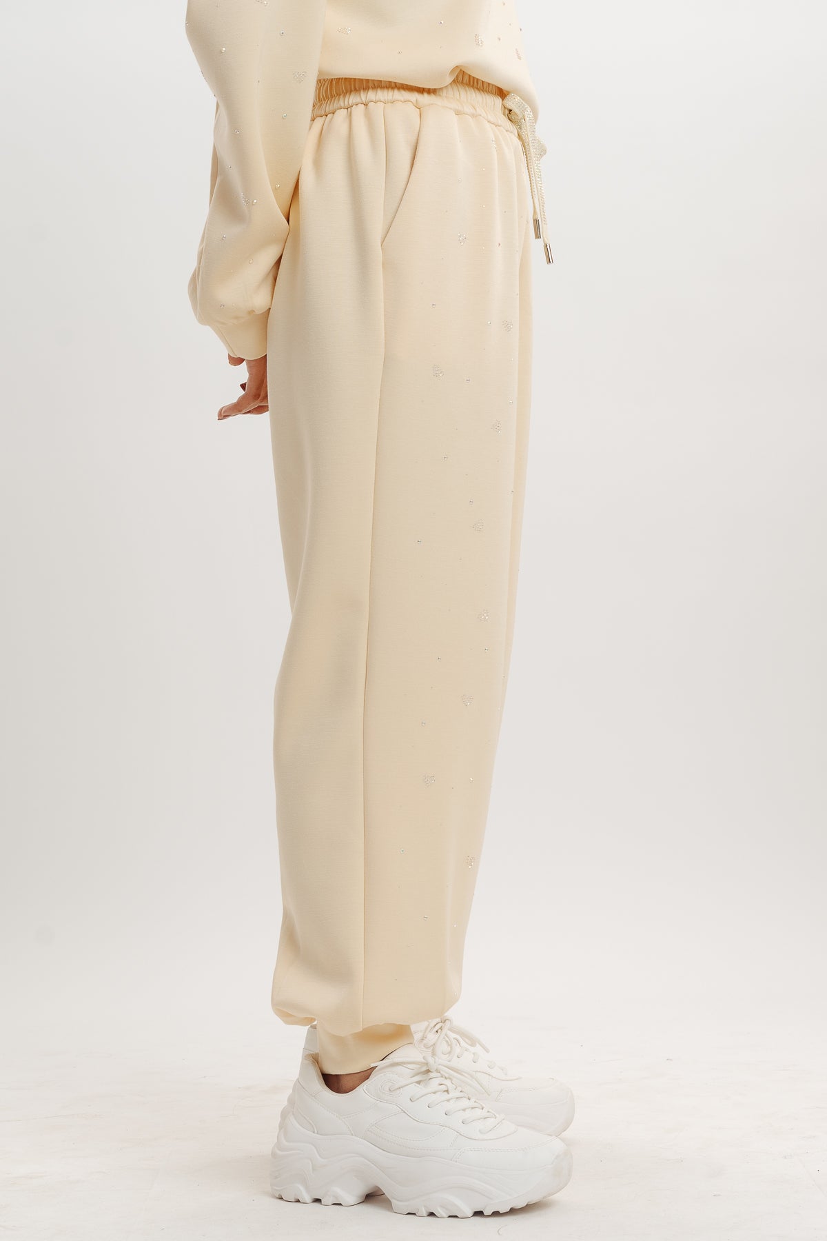 Beige Plush Joggers