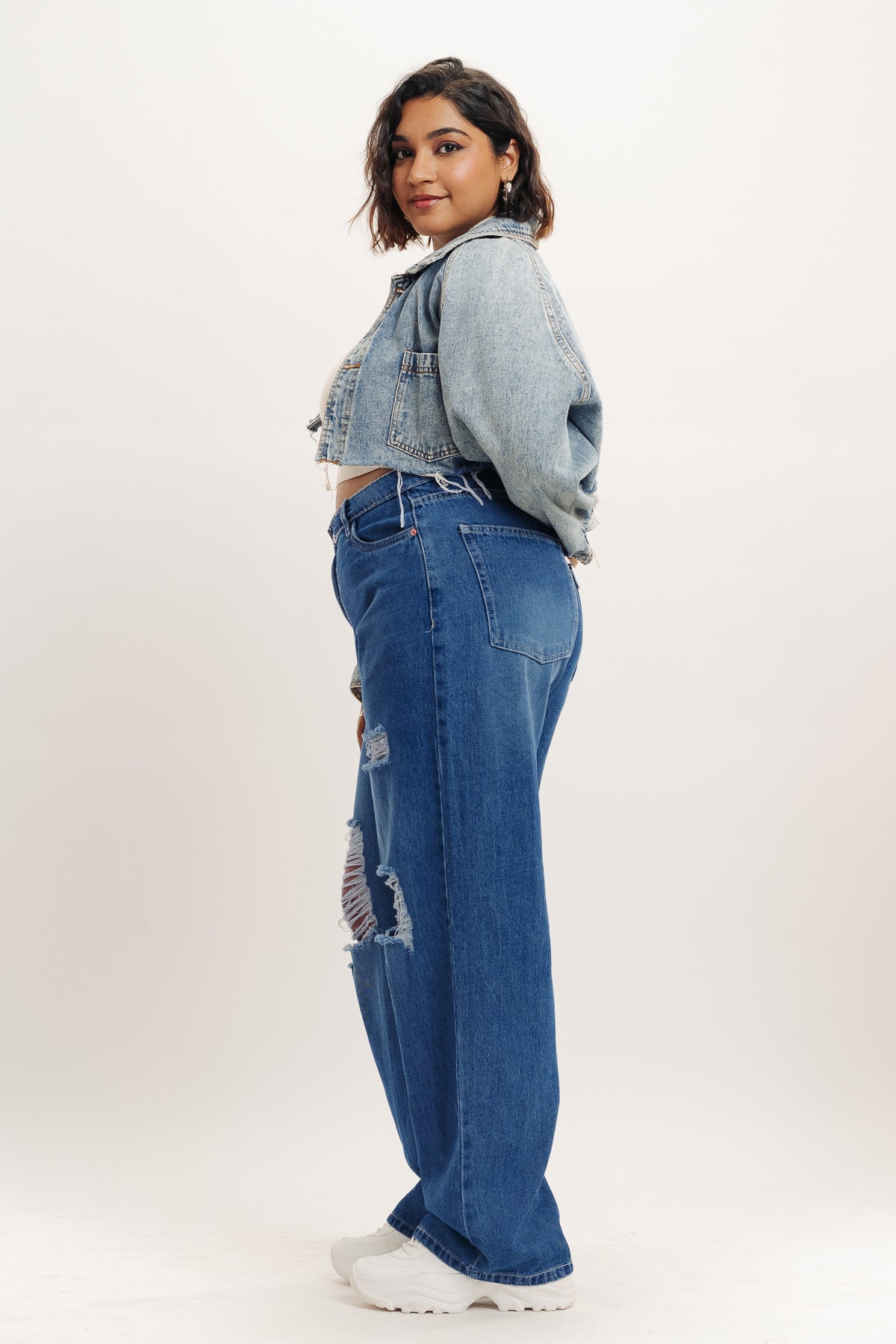 Curve Modish Blue Straight Jeans