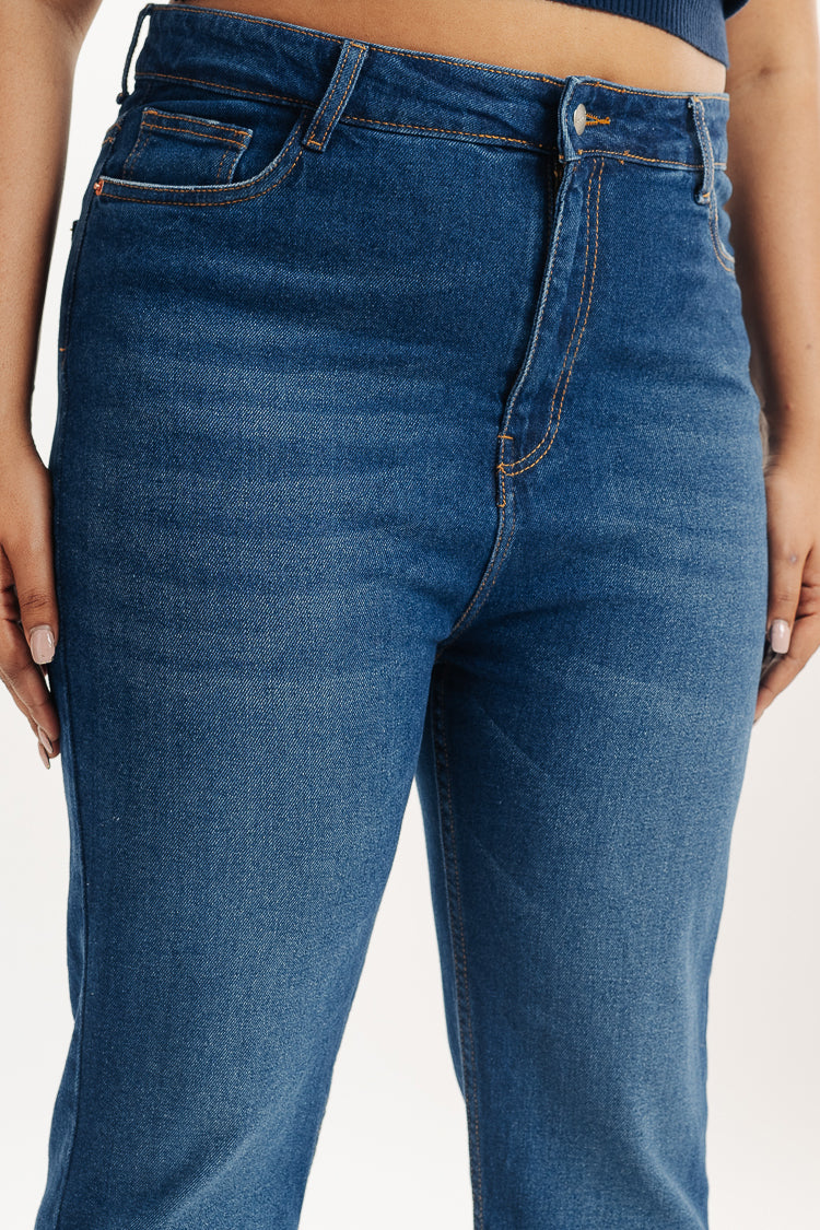 Curve Gym Baddie Indigo Bootcut Jeans