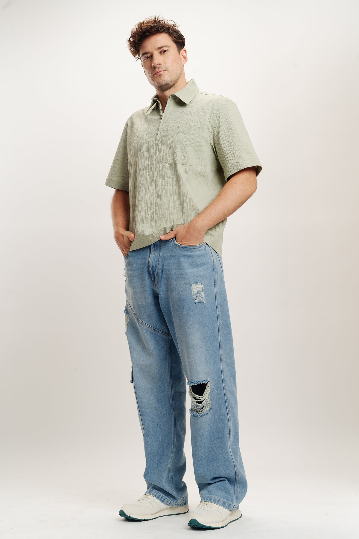Men's Mid Blue Relaxed Jeans