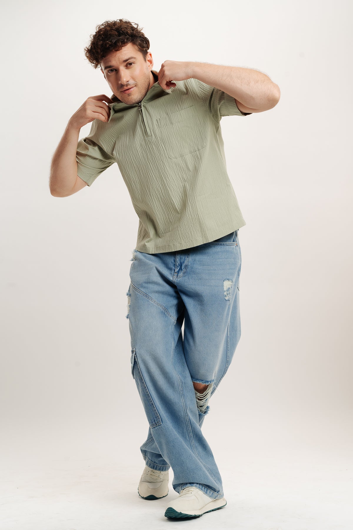Men's Mid Blue Relaxed Jeans