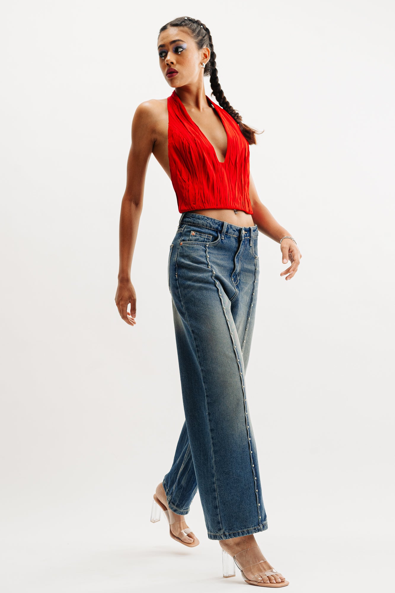 EMBELLISHED STRAIGHT INDIE JEANS