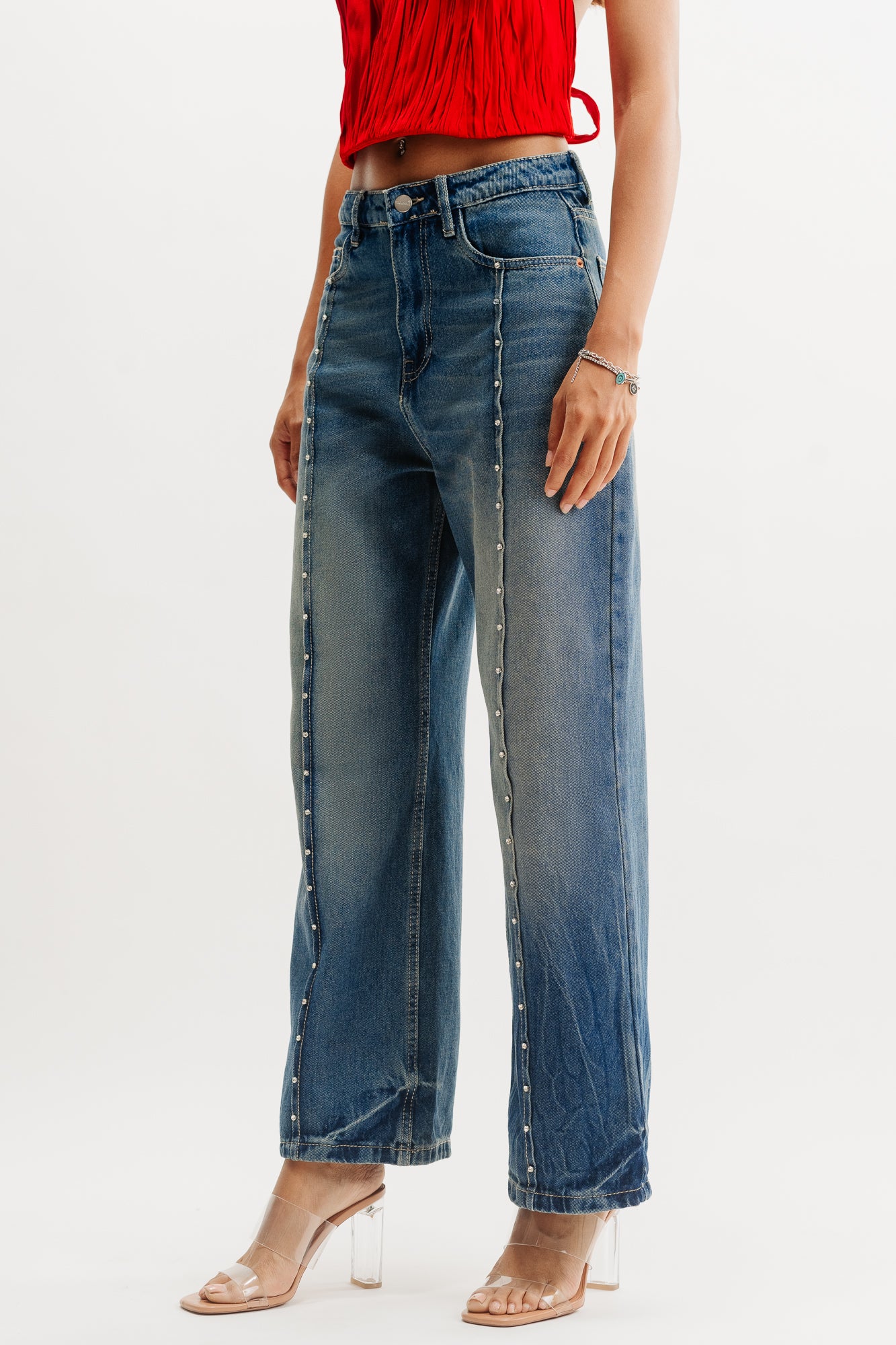 EMBELLISHED STRAIGHT INDIE JEANS