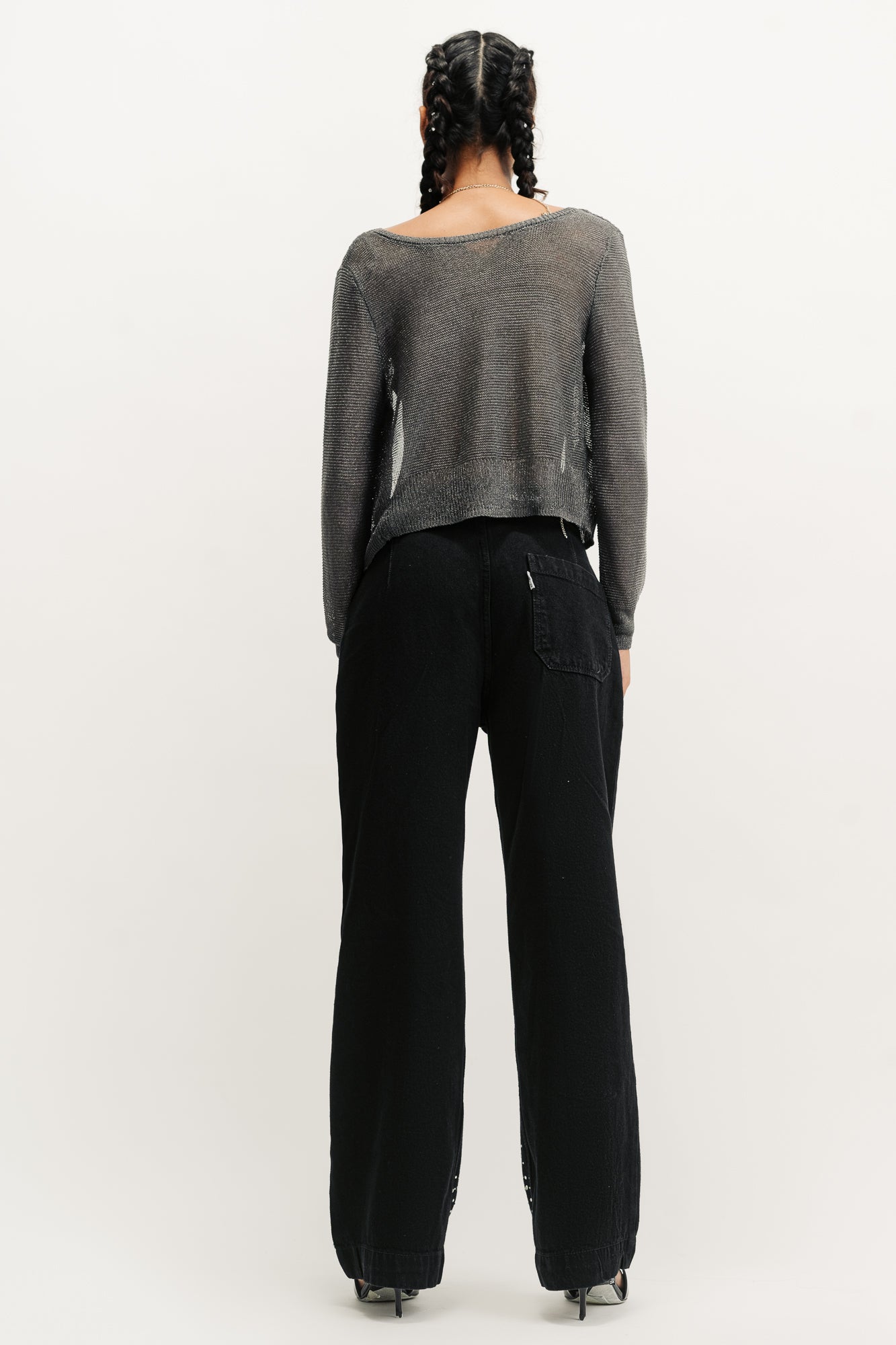 Embellished Black Straight Fit Jeans