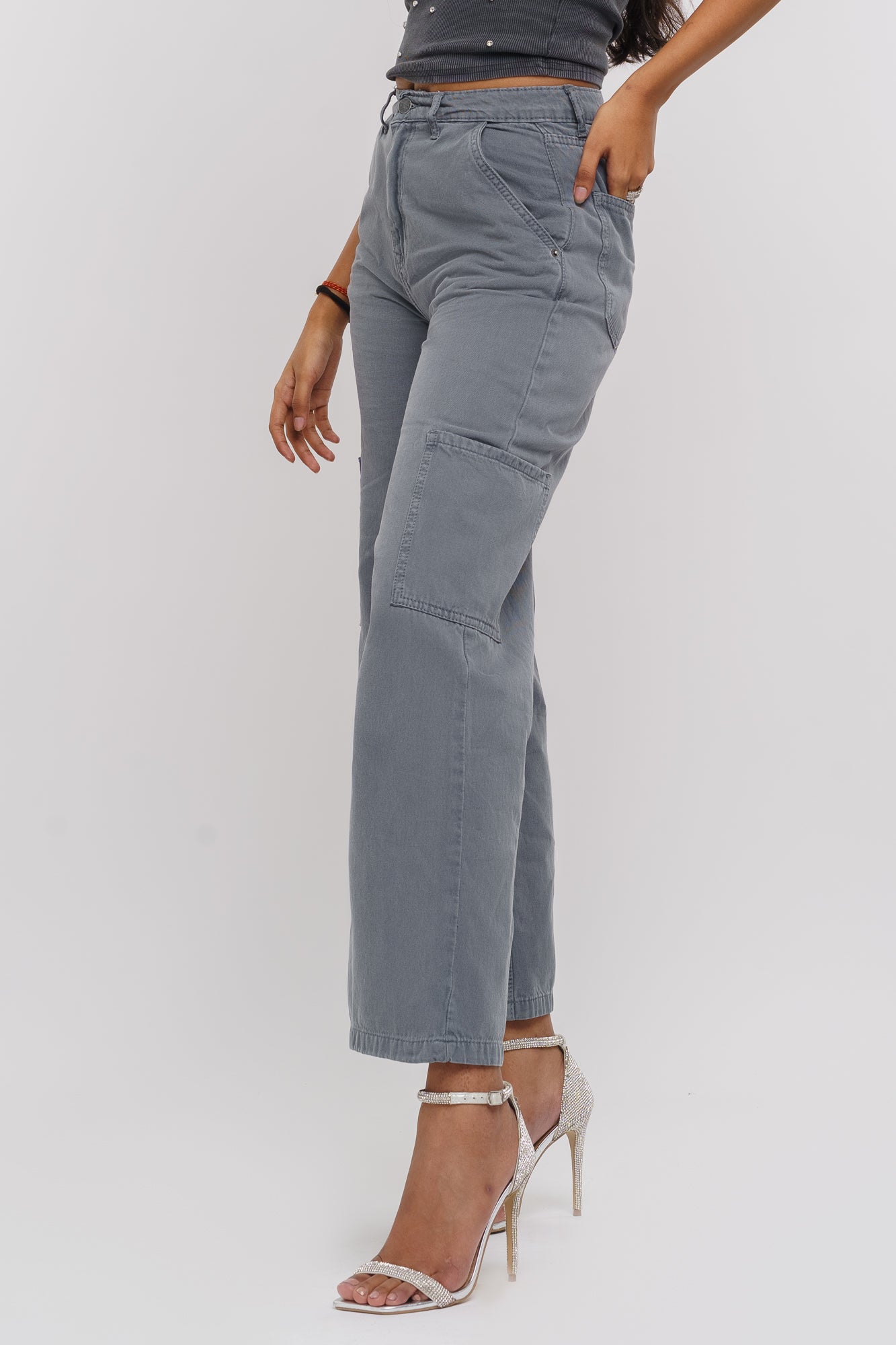COIN GREY CARGO JEANS