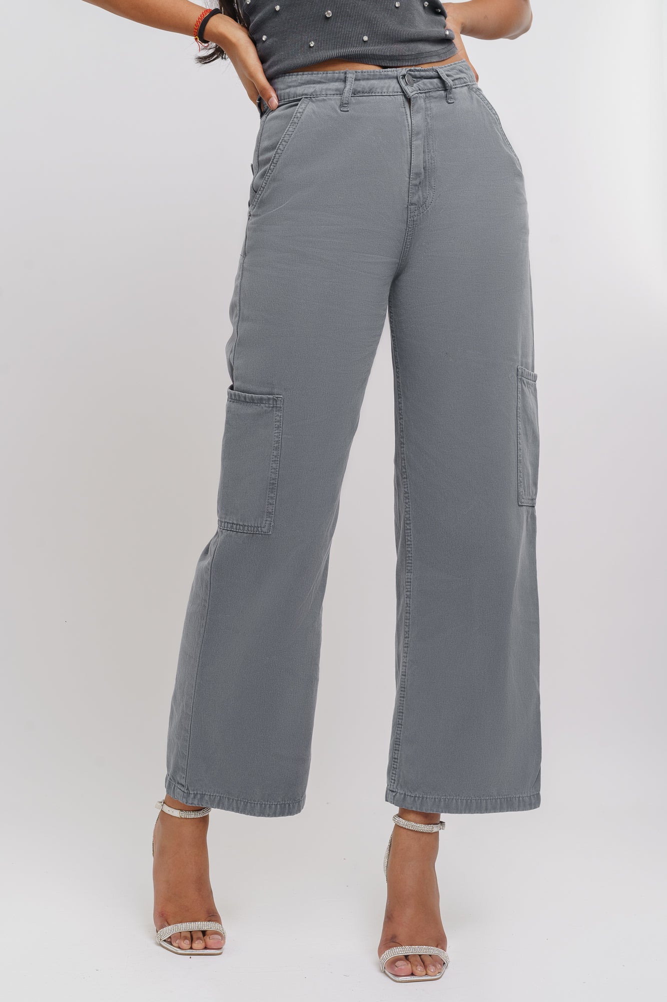 COIN GREY CARGO JEANS