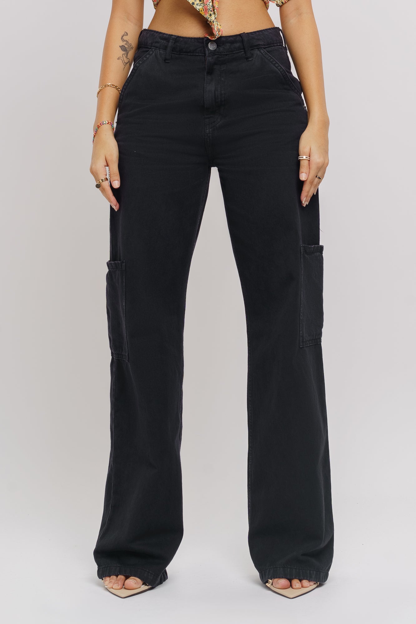 Inky Women's Straight Cargo Jeans