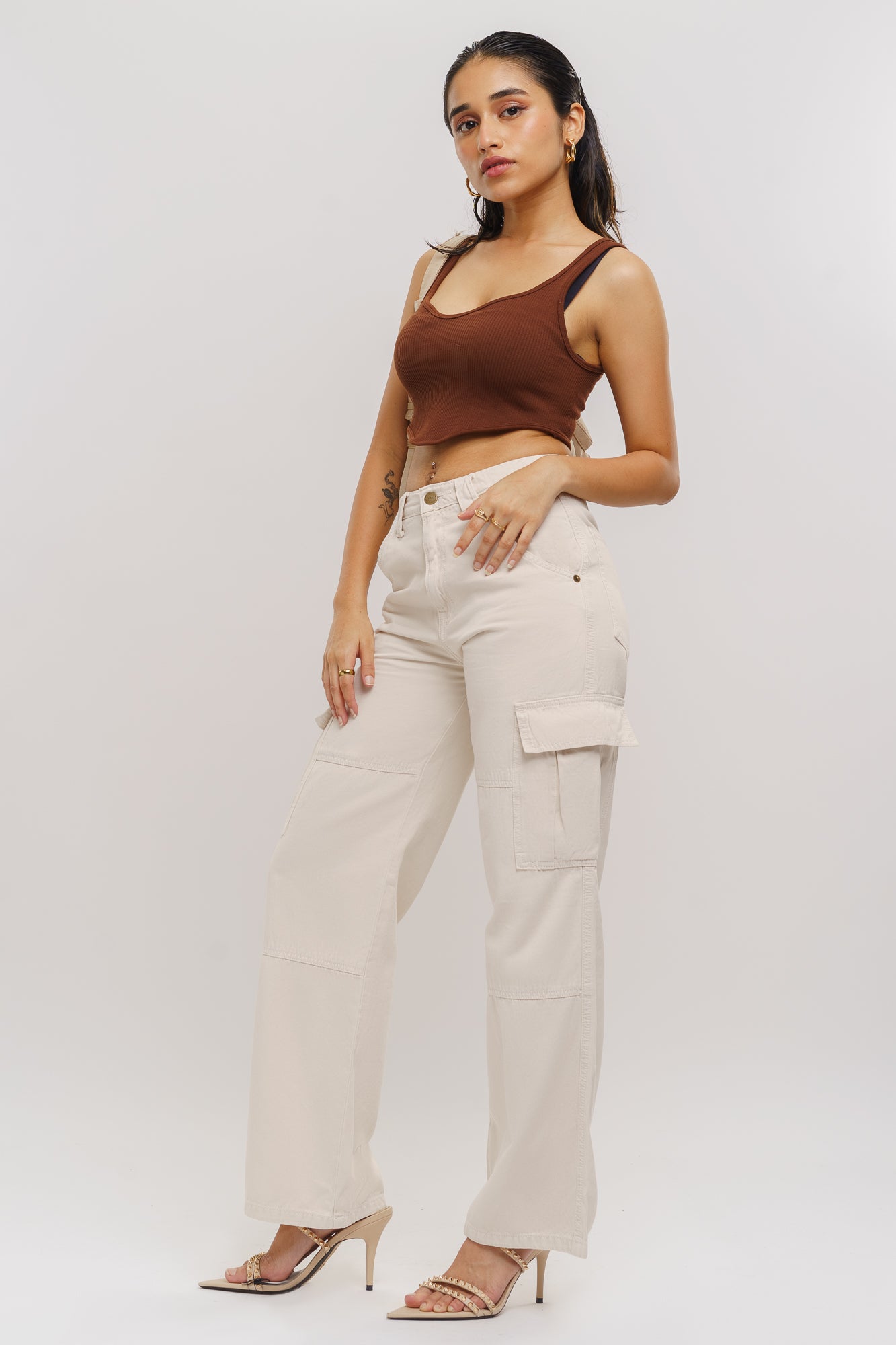 ECRU CARGO PANTS