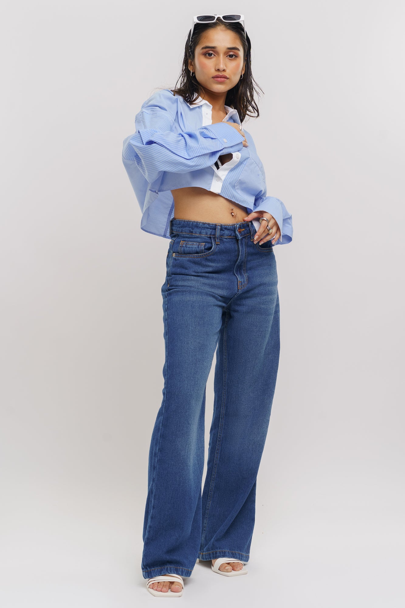 Core Blue Women's Wide Jeans