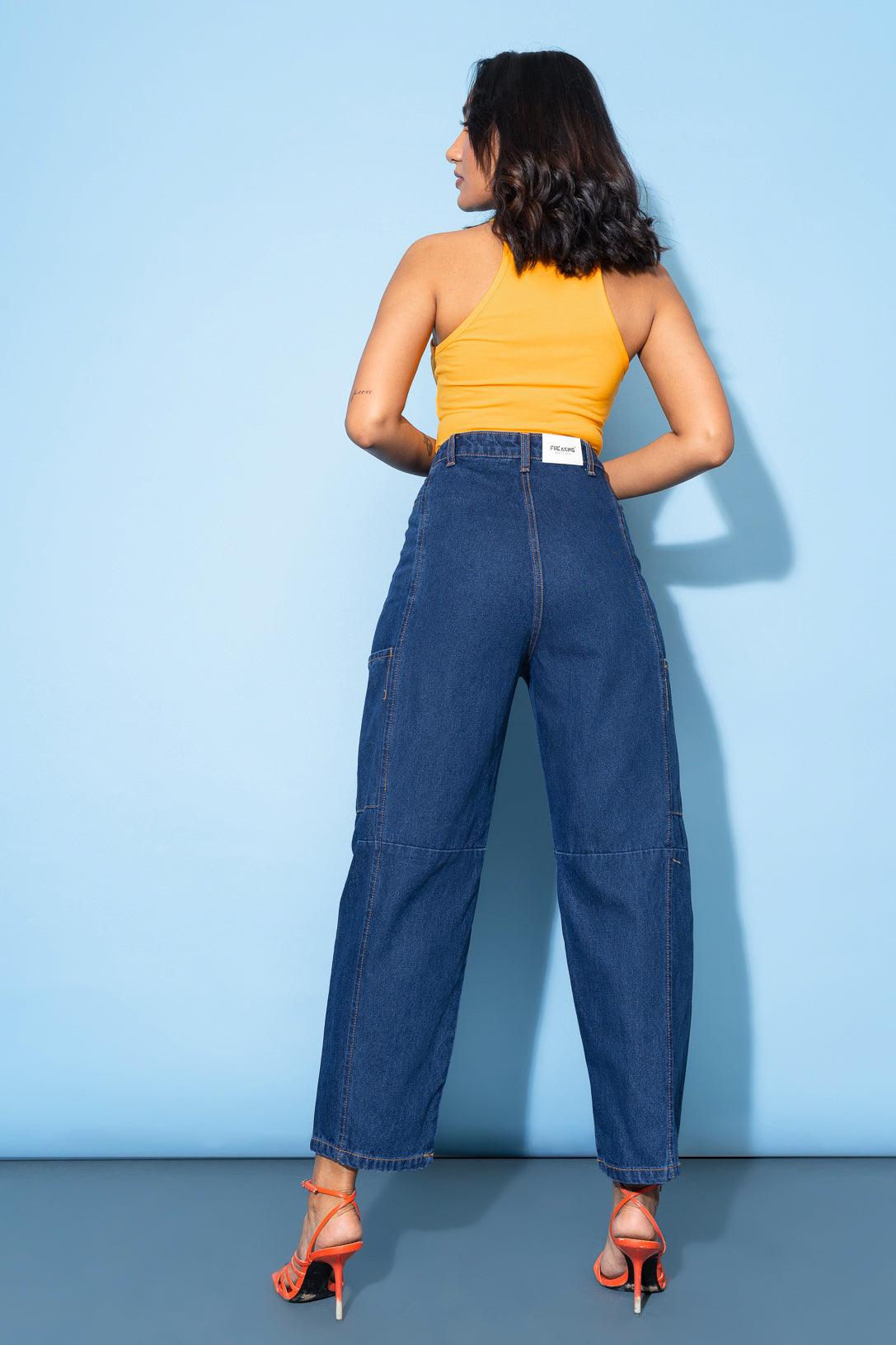 Dark Blue Side Pocket Women's Baggy Slouchy Jeans