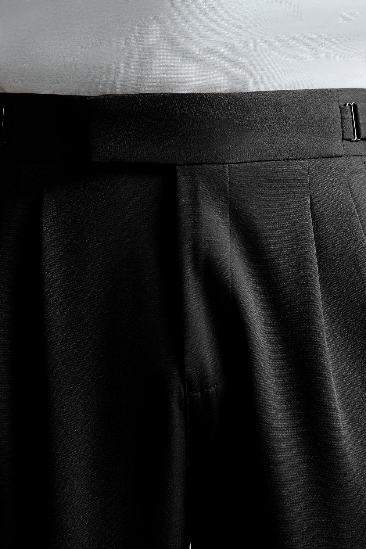 Blackout Buckle Detail Men's Straight Korean Pants