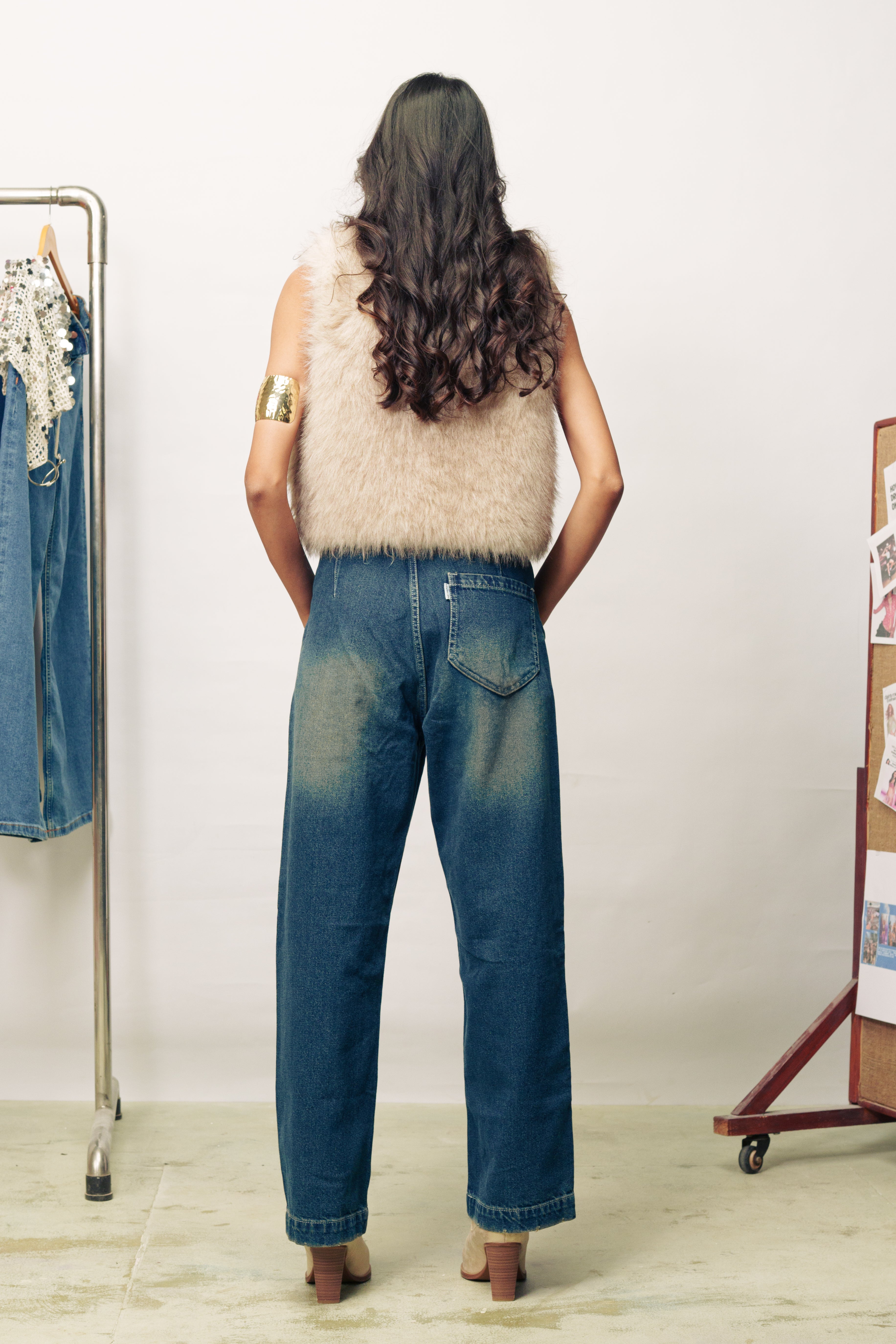 Cloud Blue Faded Straight Jeans