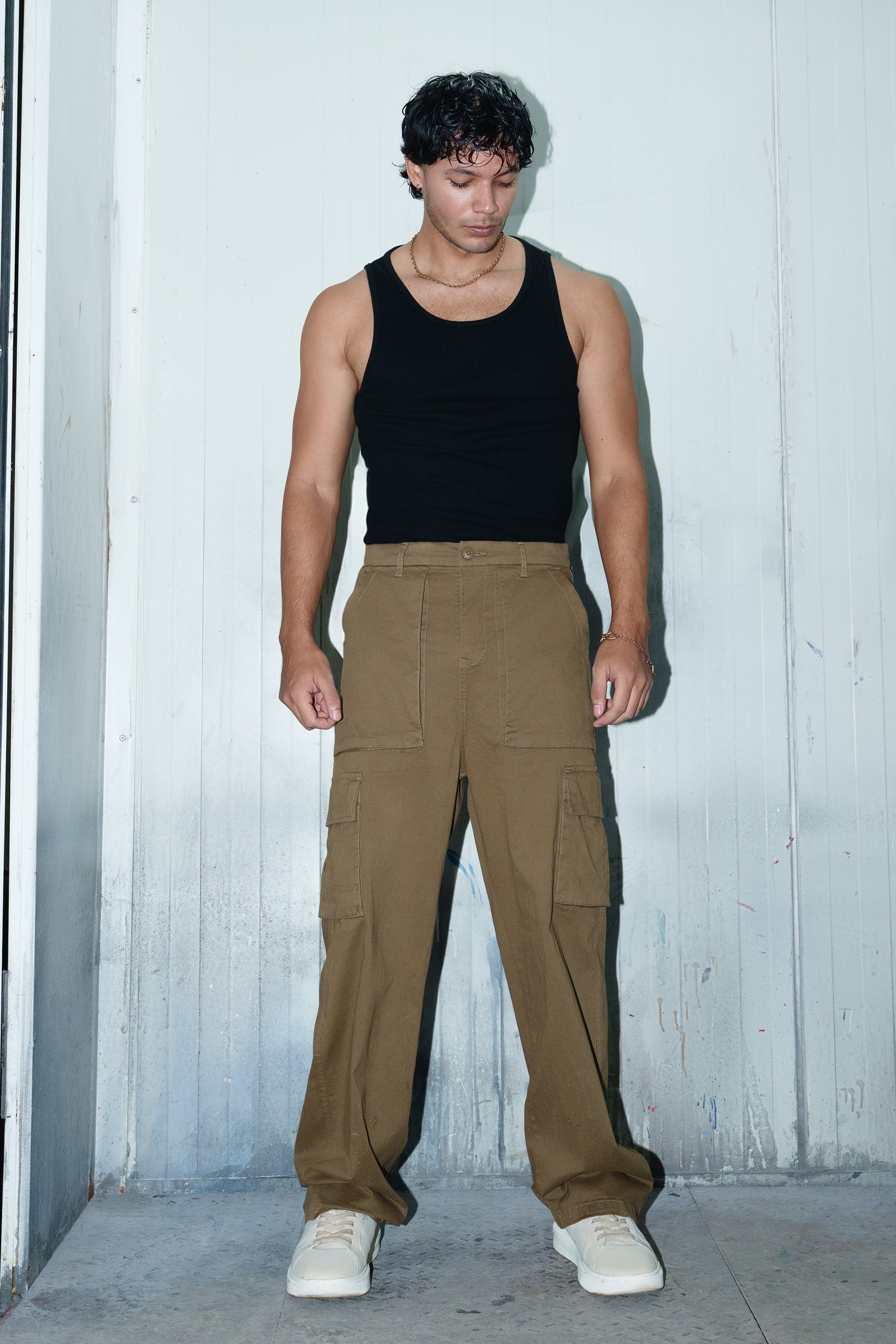 Men's Brown Twill Baggy Cargo